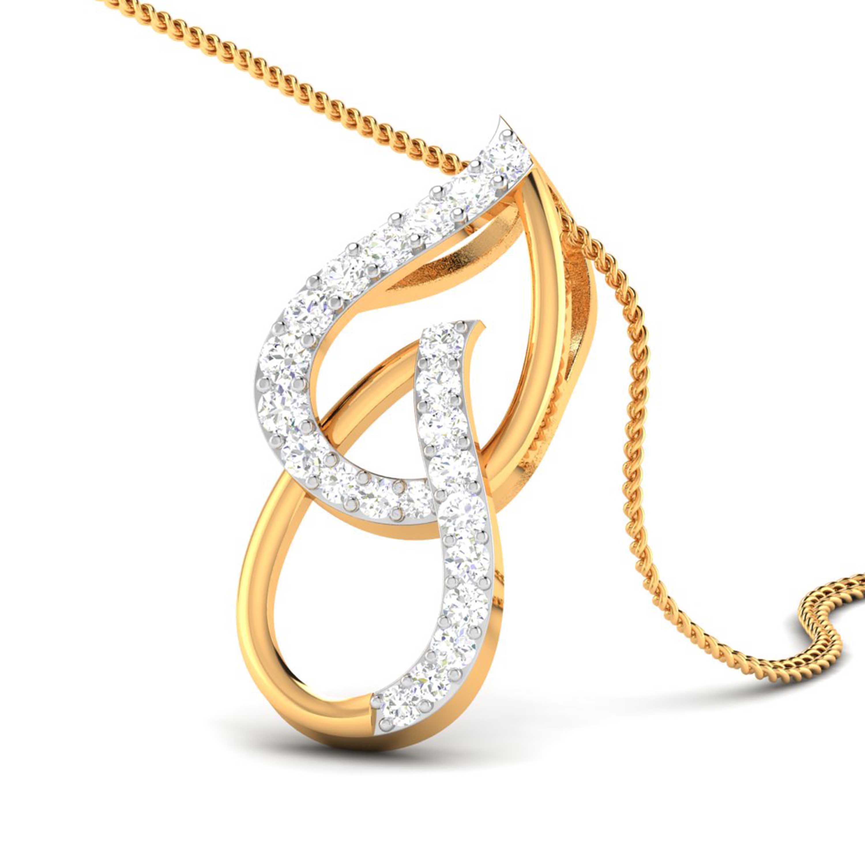 Moondance Round delicate lab grown diamond pendant Fiona Diamonds