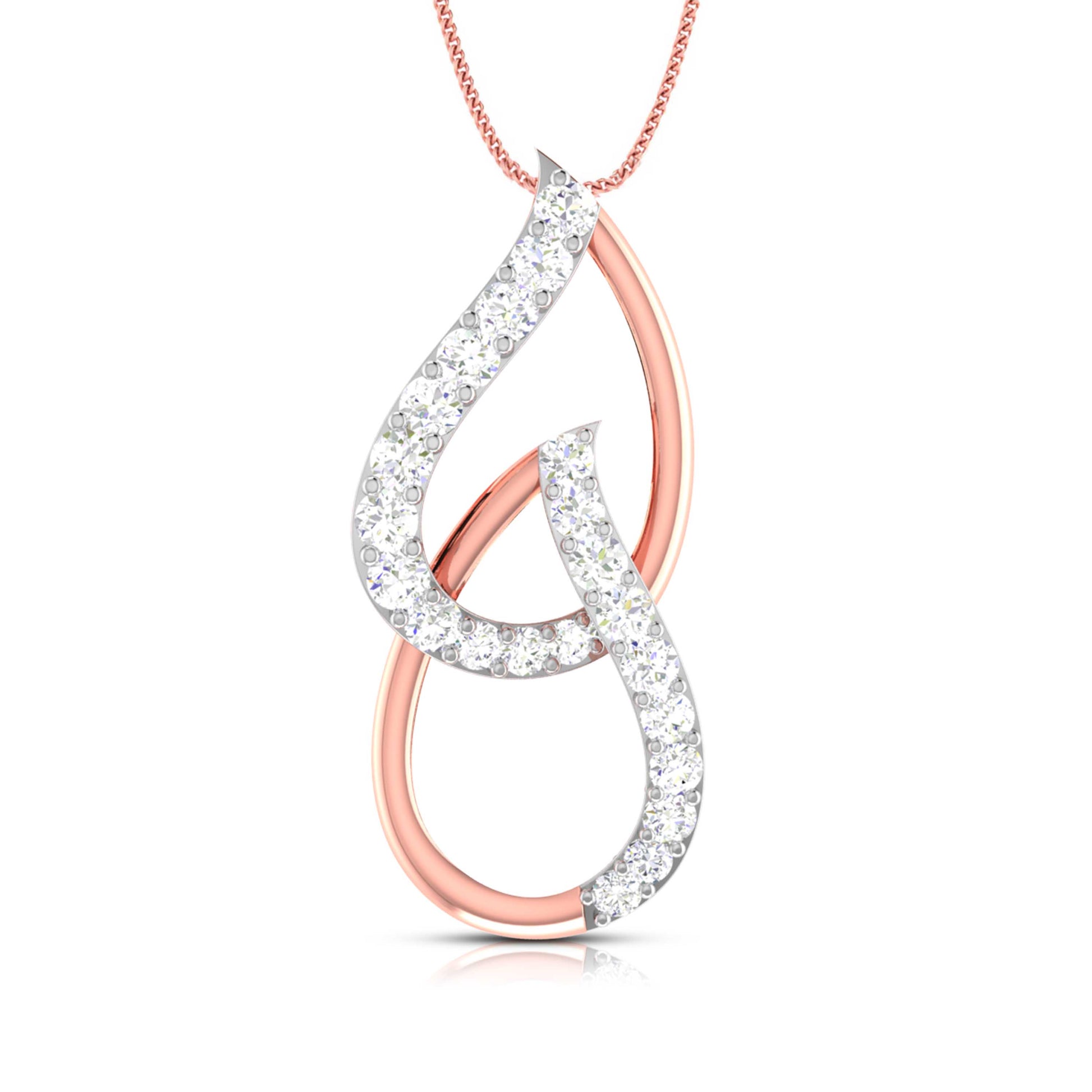 Moondance Round delicate lab grown diamond pendant Fiona Diamonds
