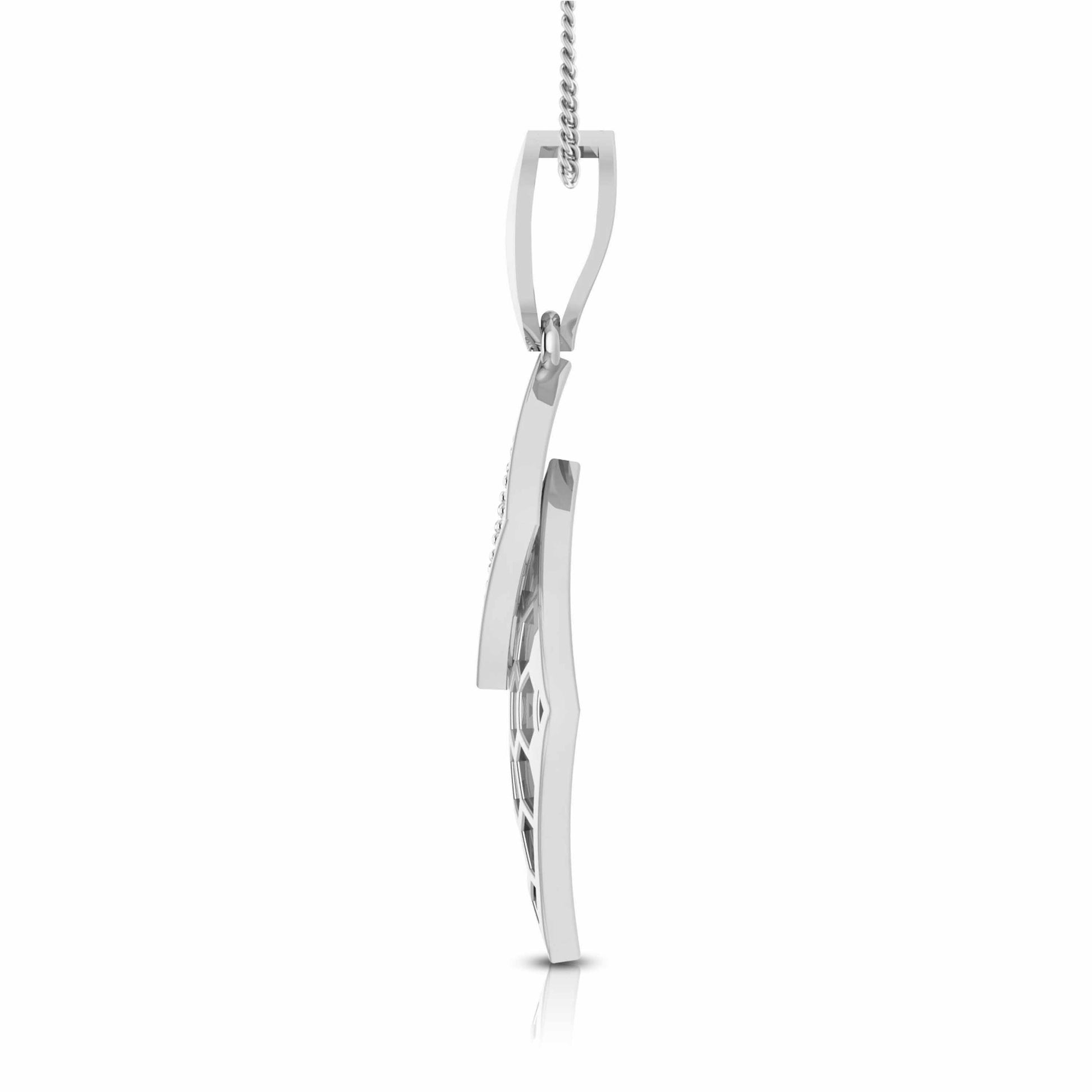 Concave Round delicate lab grown diamond pendant Fiona Diamonds