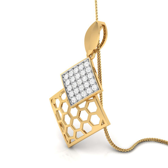 Load image into Gallery viewer, Concave Round delicate lab grown diamond pendant Fiona Diamonds
