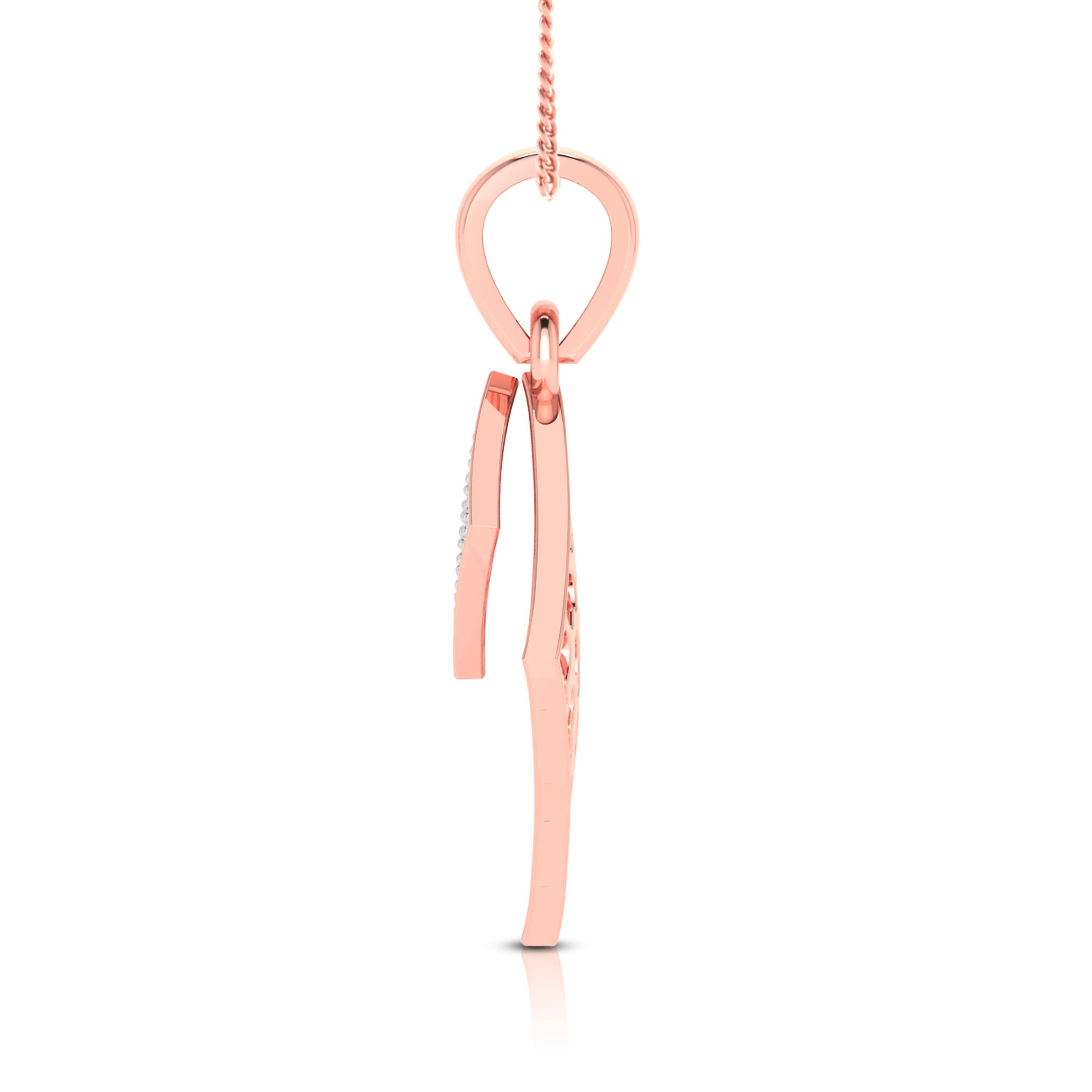 Scarpa Round delicate lab grown diamond pendant Fiona Diamonds