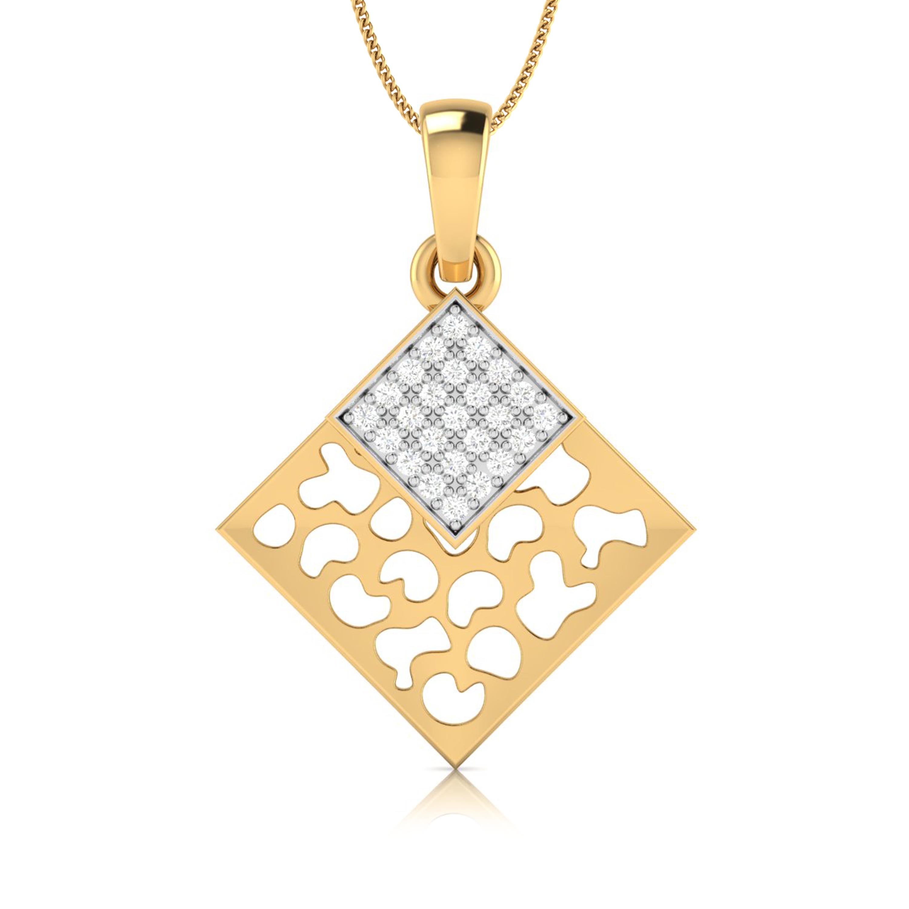Scarpa Round delicate lab grown diamond pendant Fiona Diamonds