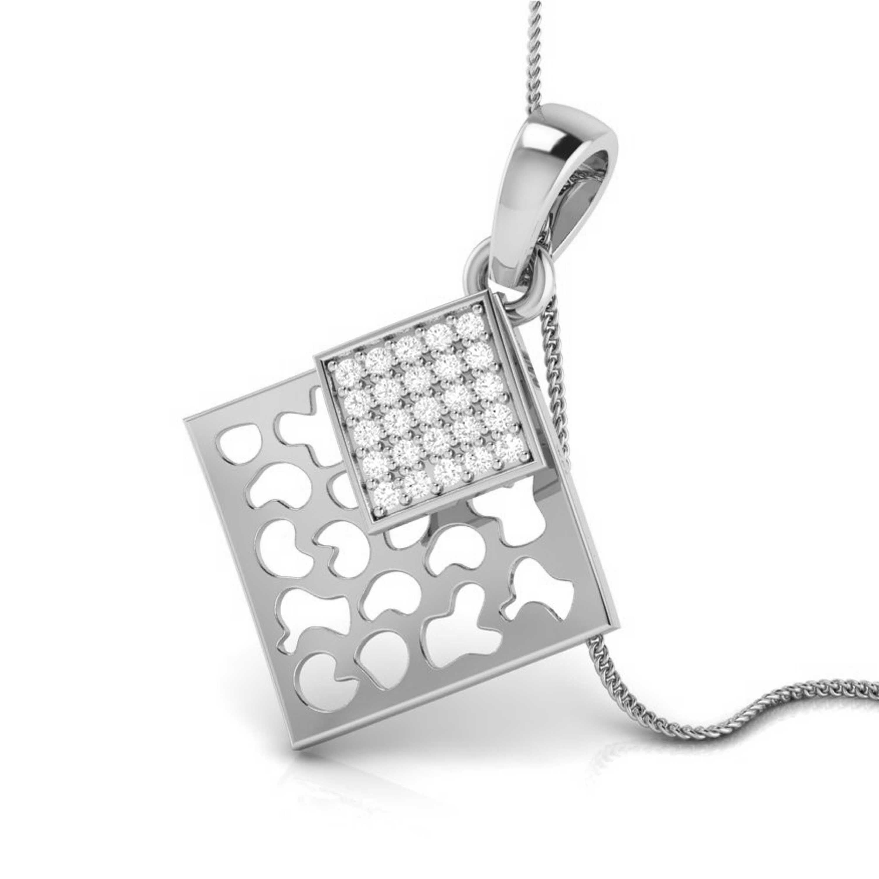 Scarpa Round delicate lab grown diamond pendant Fiona Diamonds
