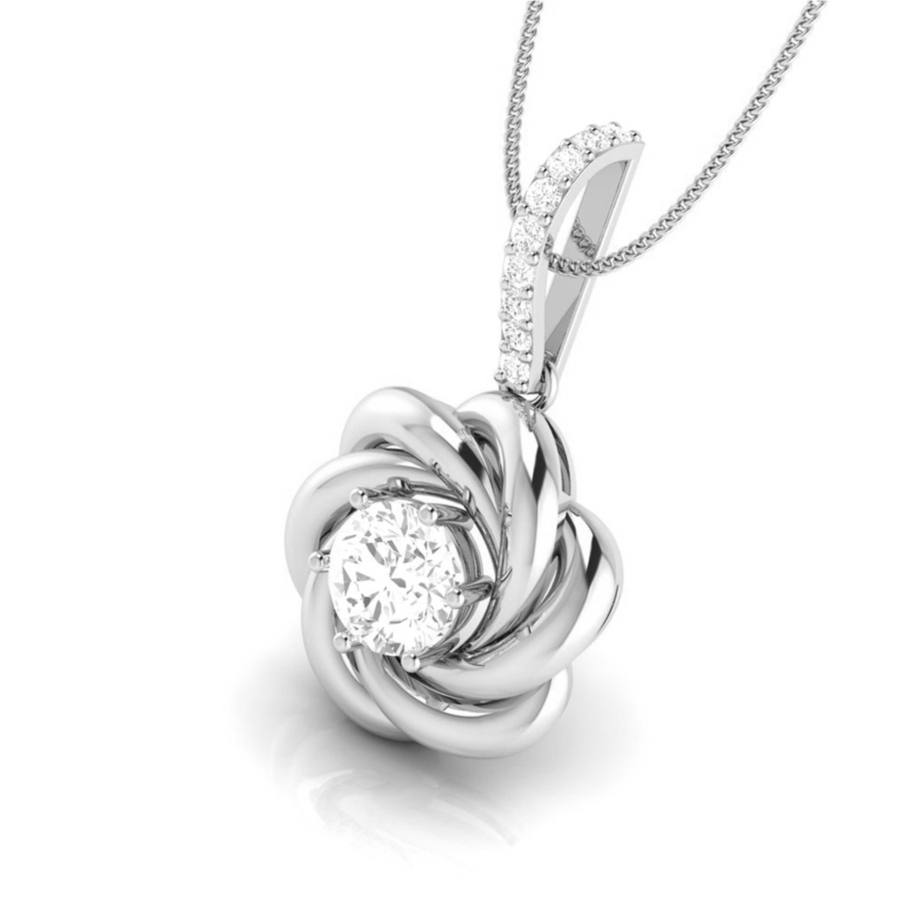 Fume modern lab grown diamond pendant design Fiona Diamonds