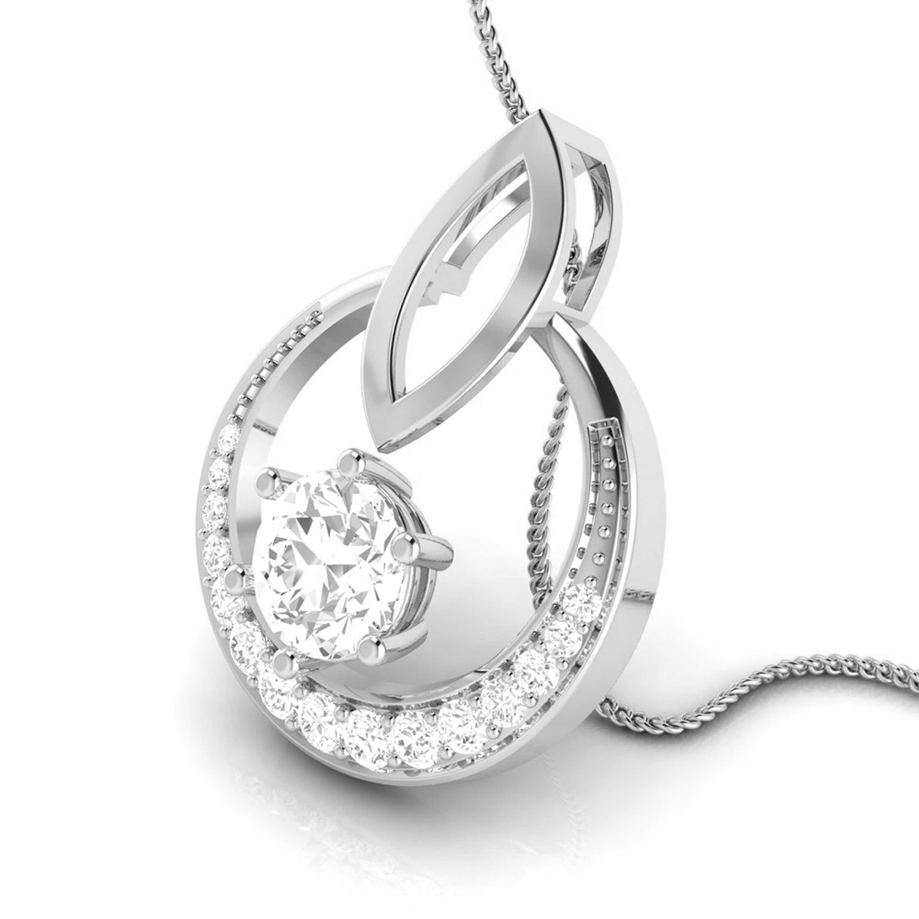 Blinding modern lab grown diamond pendant design Fiona Diamonds