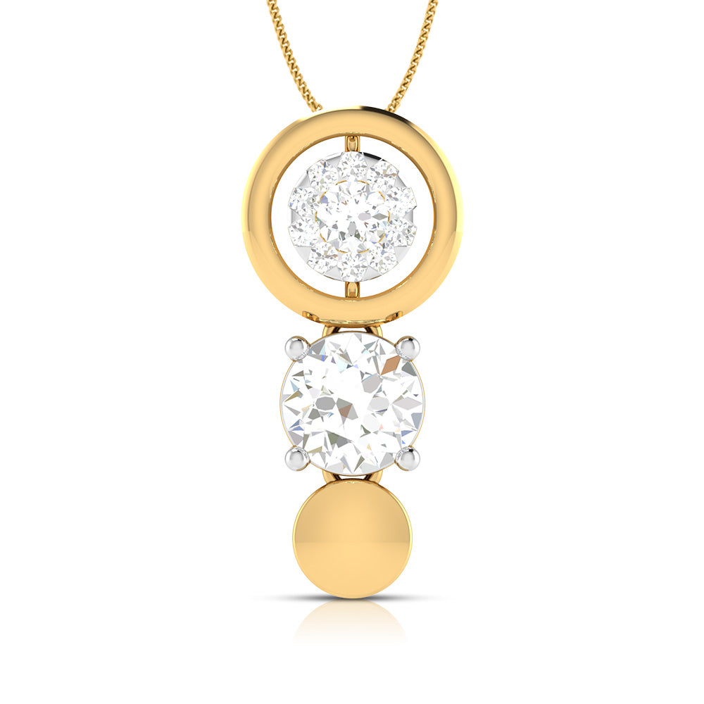 Lambency Round unique lab grown diamond pendant design Fiona Diamonds