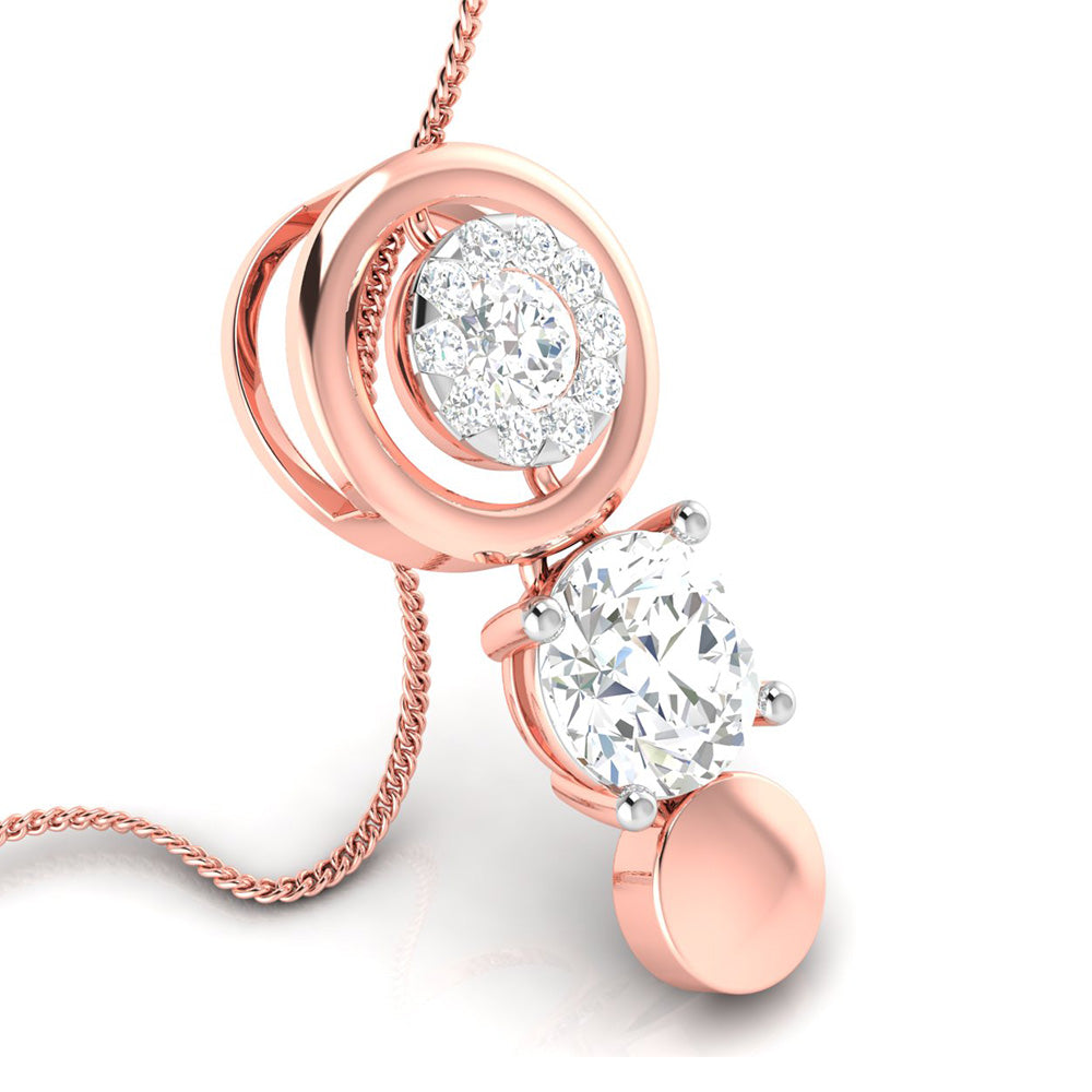 Lambency Round unique lab grown diamond pendant design Fiona Diamonds