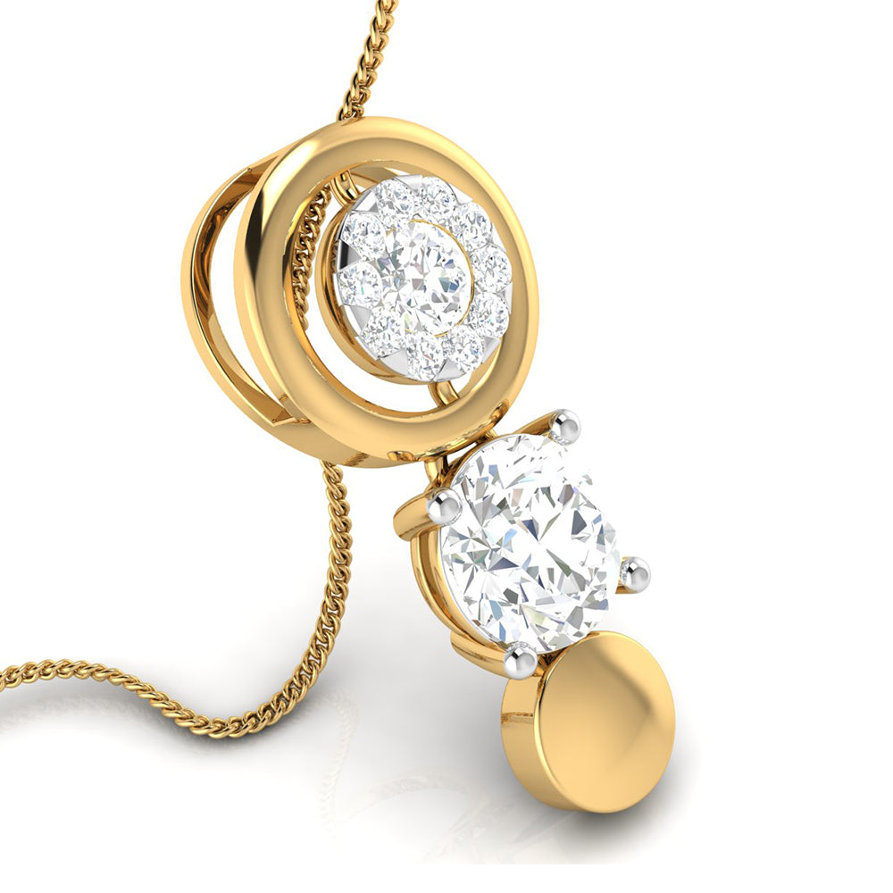 Lambency Round unique lab grown diamond pendant design Fiona Diamonds