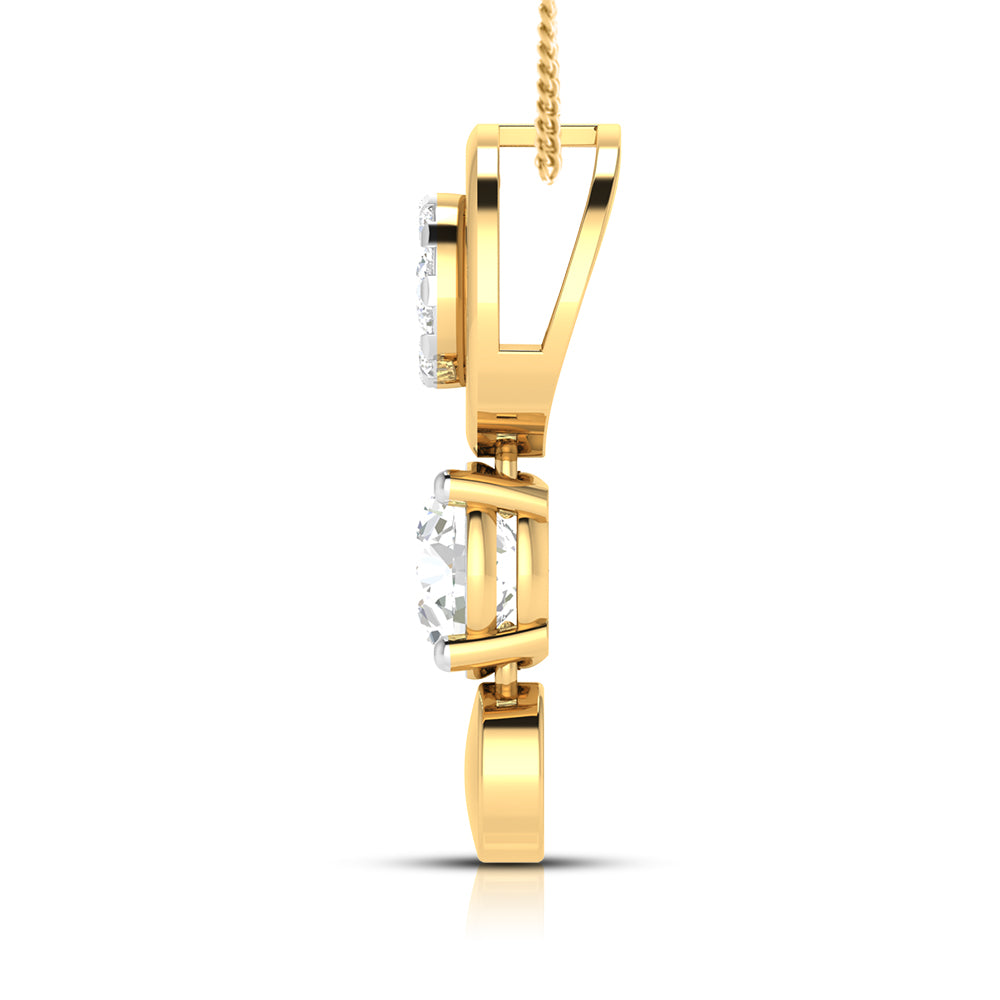 Lambency Round unique lab grown diamond pendant design Fiona Diamonds