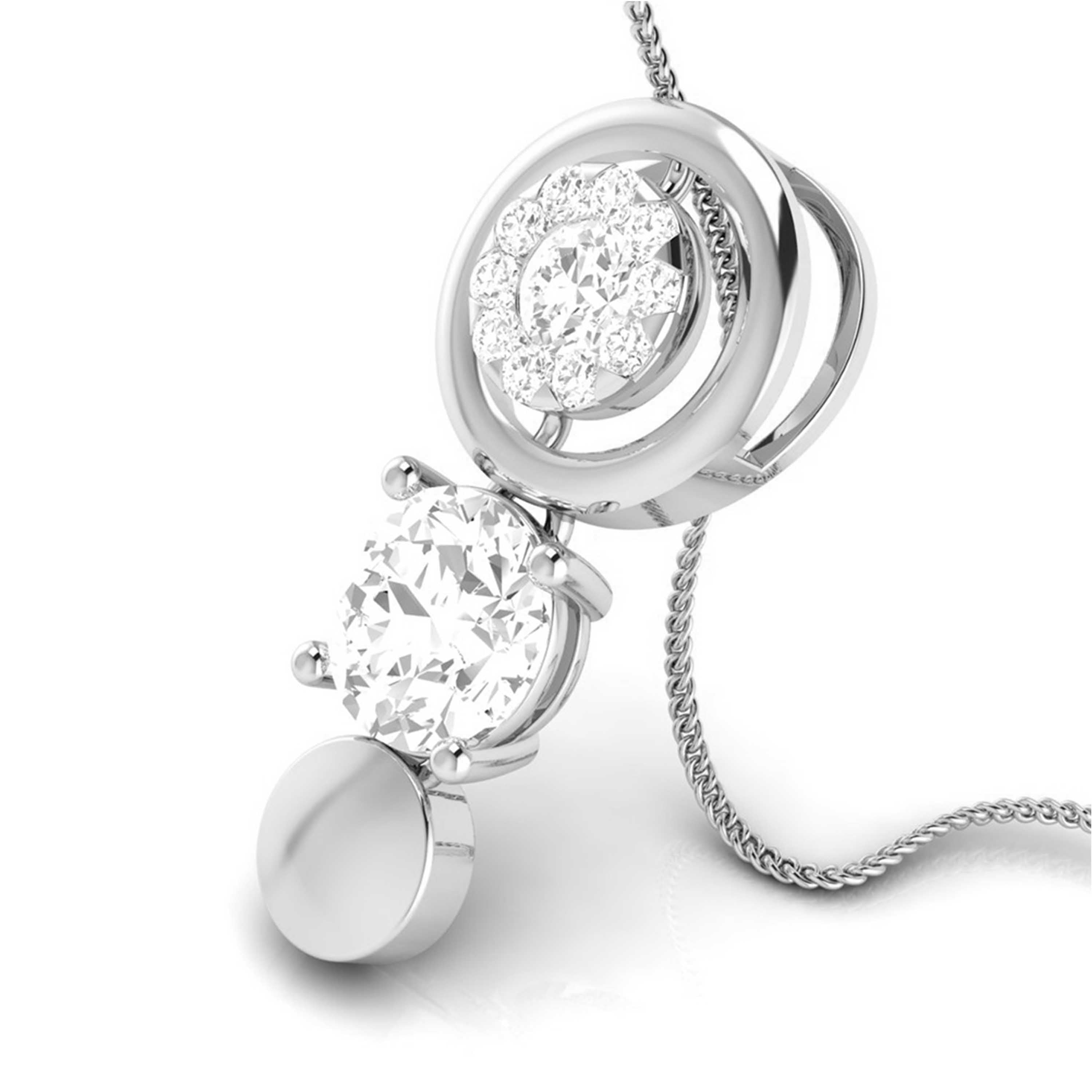 Lambency Round unique lab grown diamond pendant design Fiona Diamonds