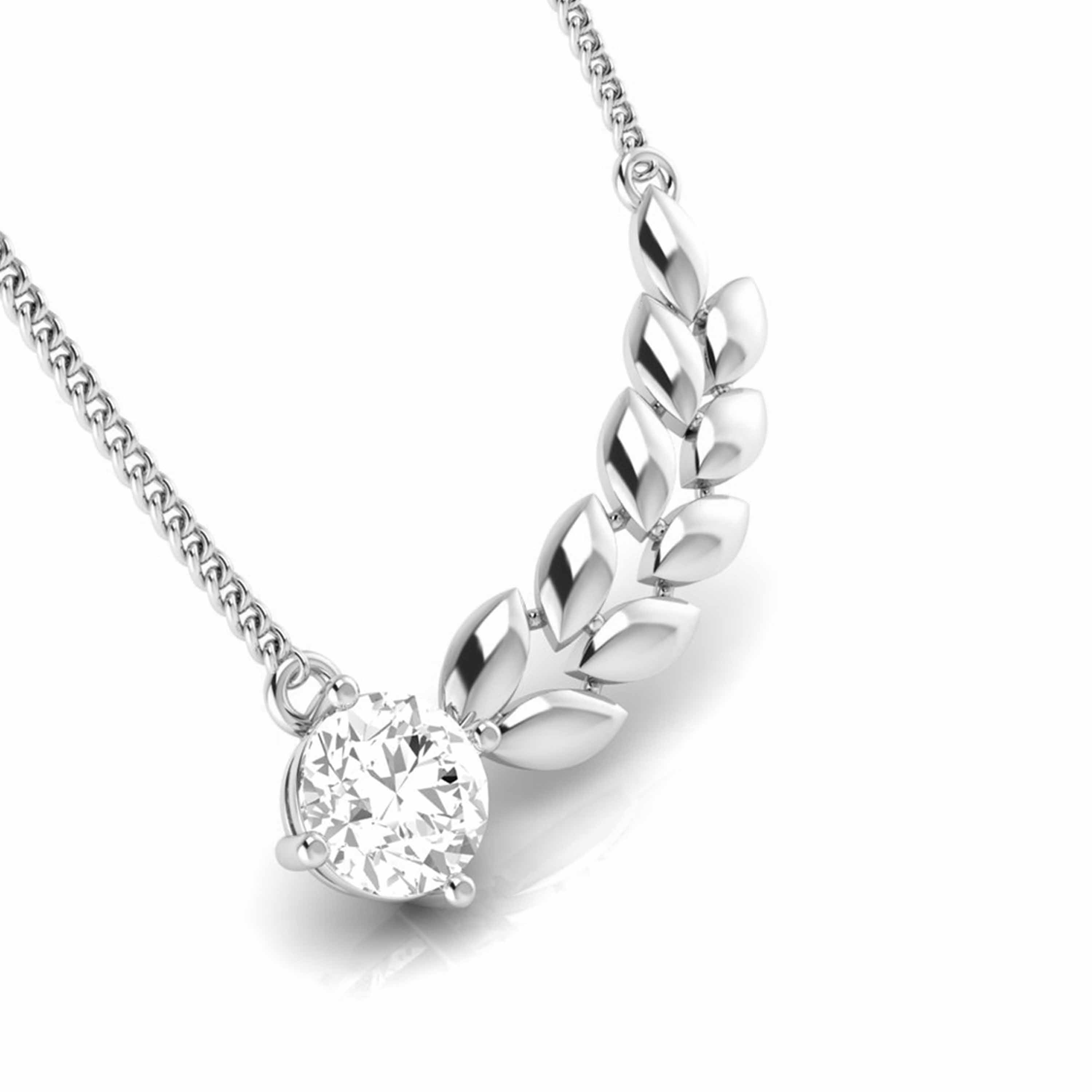 Lab Diamond Pendant 18 Karat White Gold Vigor Lab Diamond Pendant Fiona Diamonds