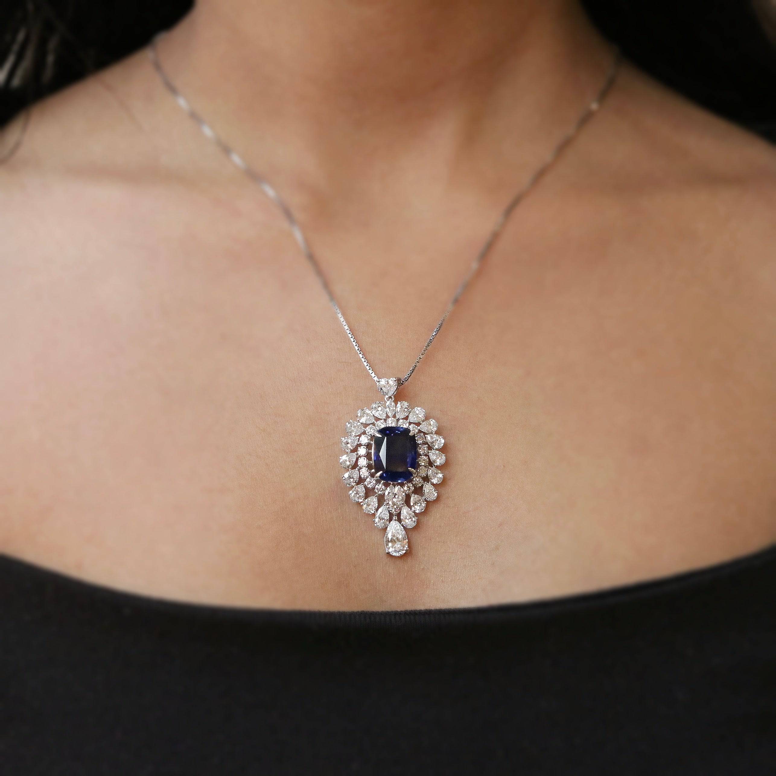 Veronica Lab Grown Diamond Pendant Earring Set - Fiona Diamonds - Fiona Diamonds