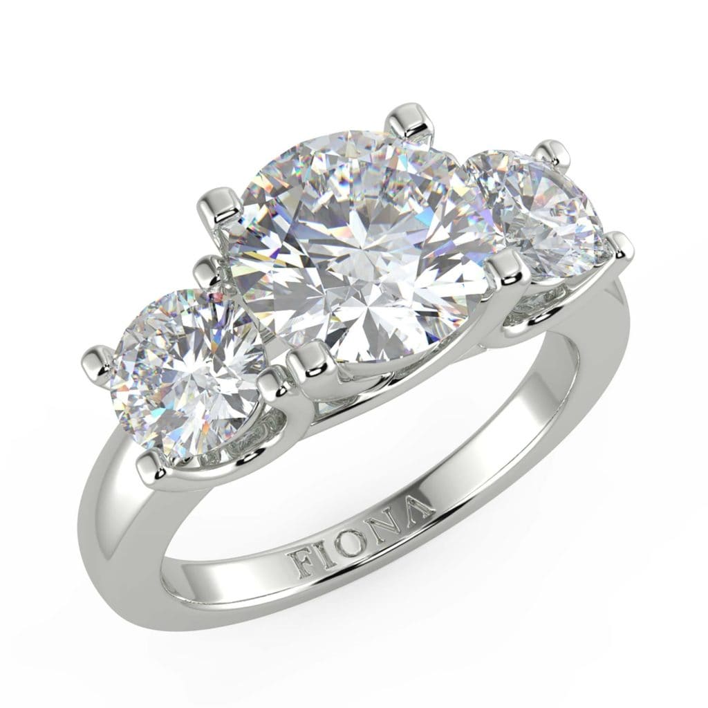 3 Stone Rings Collection Troupee Round 3 Stone Lab Diamond Ring Fiona Diamonds