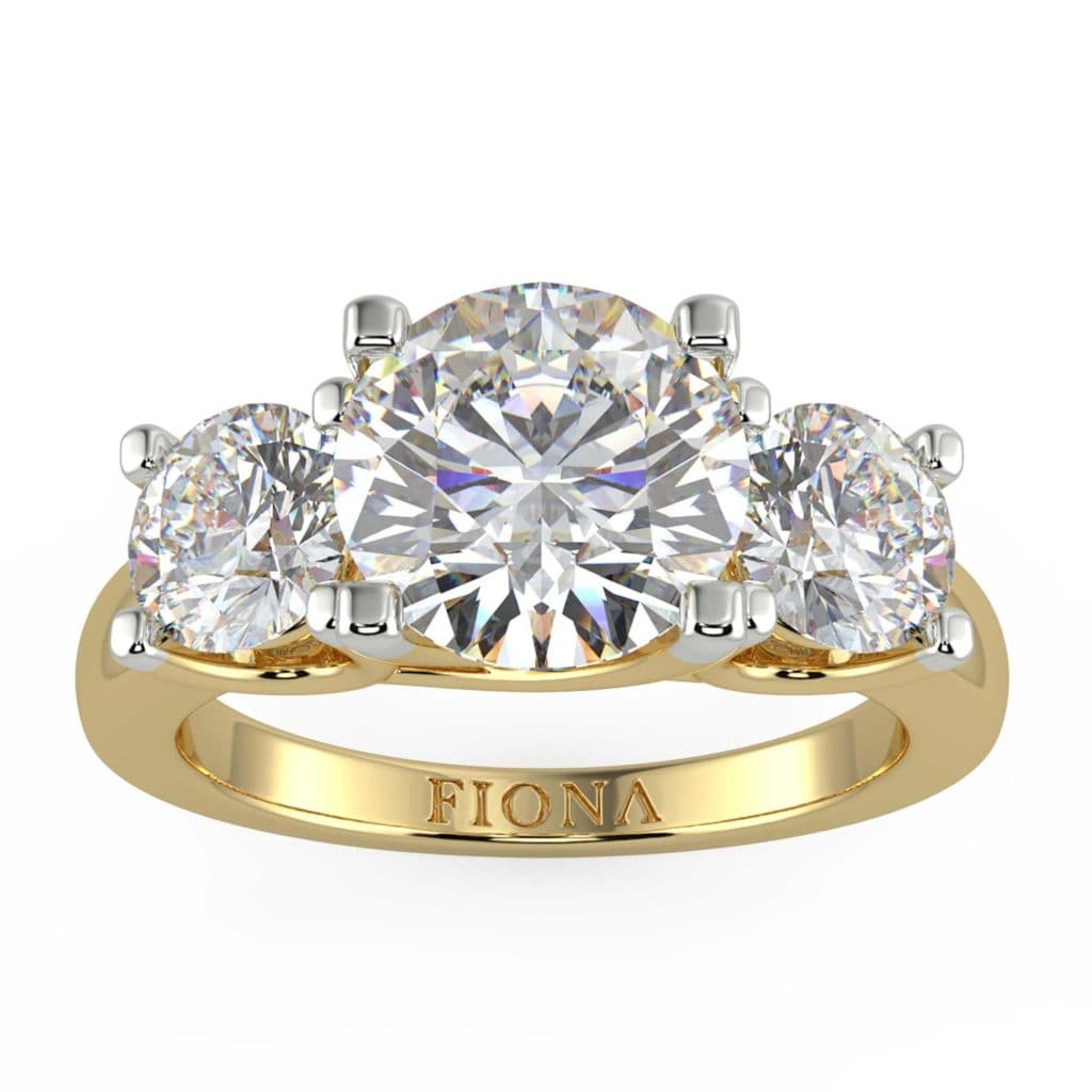 3 Stone Rings Collection Troupee Round 3 Stone Lab Diamond Ring Fiona Diamonds