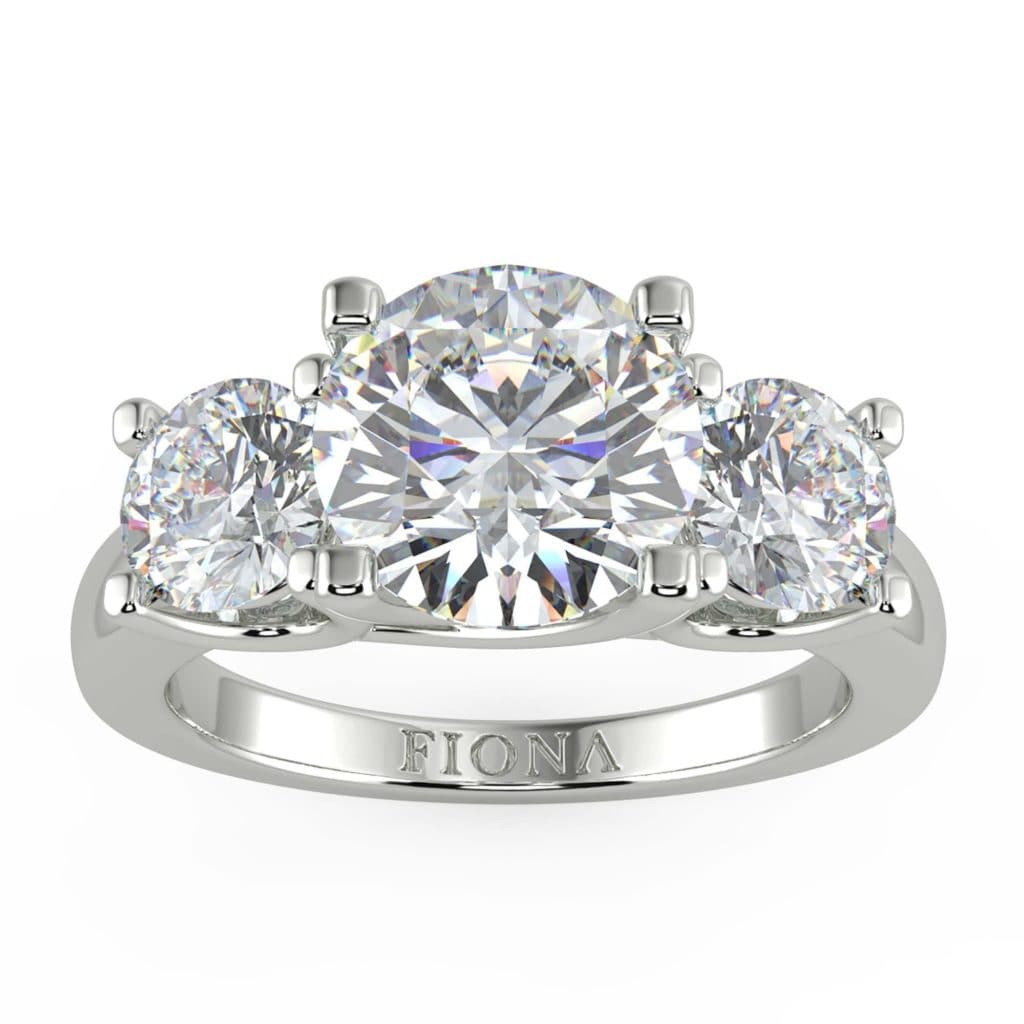 3 Stone Rings Collection Troupee Round 3 Stone Lab Diamond Ring Fiona Diamonds