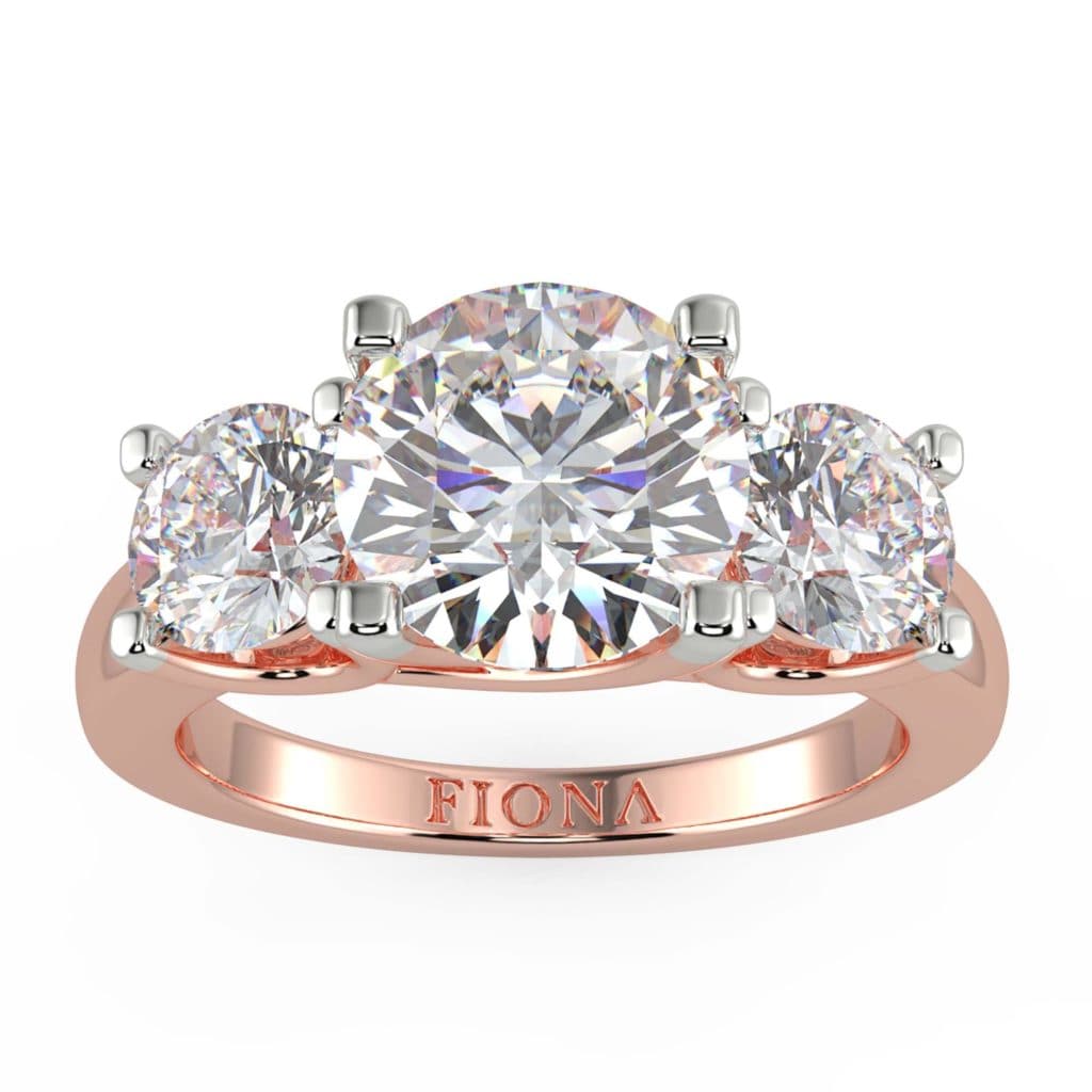 3 Stone Rings Collection Troupee Round 3 Stone Lab Diamond Ring Fiona Diamonds