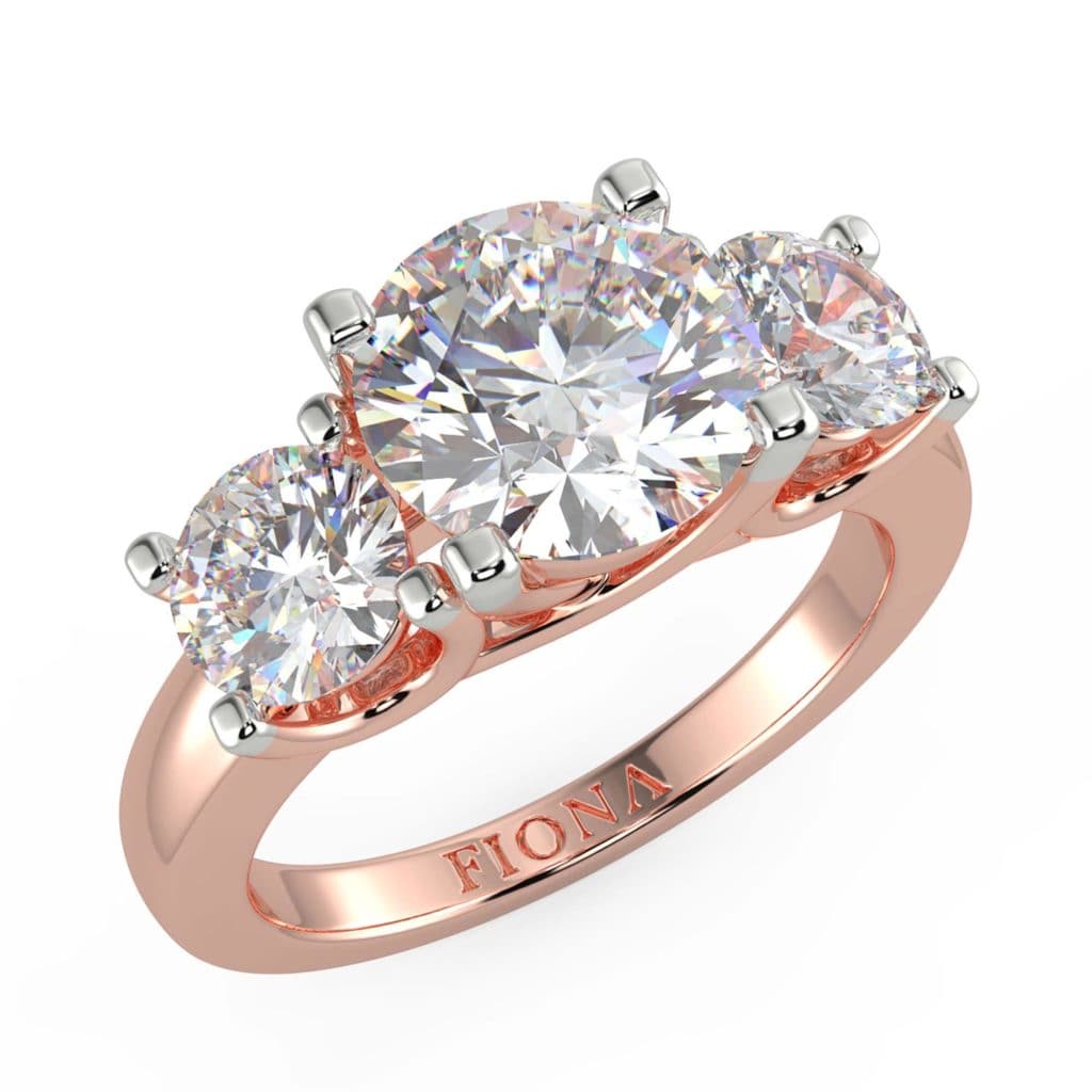 3 Stone Rings Collection Troupee Round 3 Stone Lab Diamond Ring Fiona Diamonds