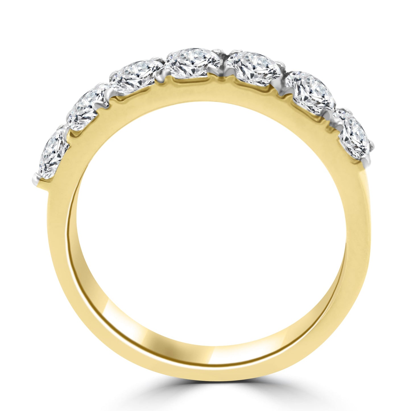 14K Gold Bezel Setting Round Brilliant Cut Diamond Eternity Ring – FERKOS FJ