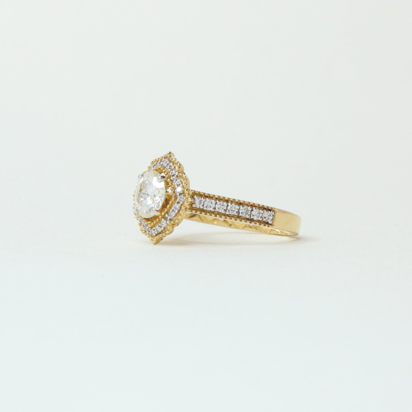 Ready To Ship Jeanne Moissanite Ring Online at Fiona Diamonds