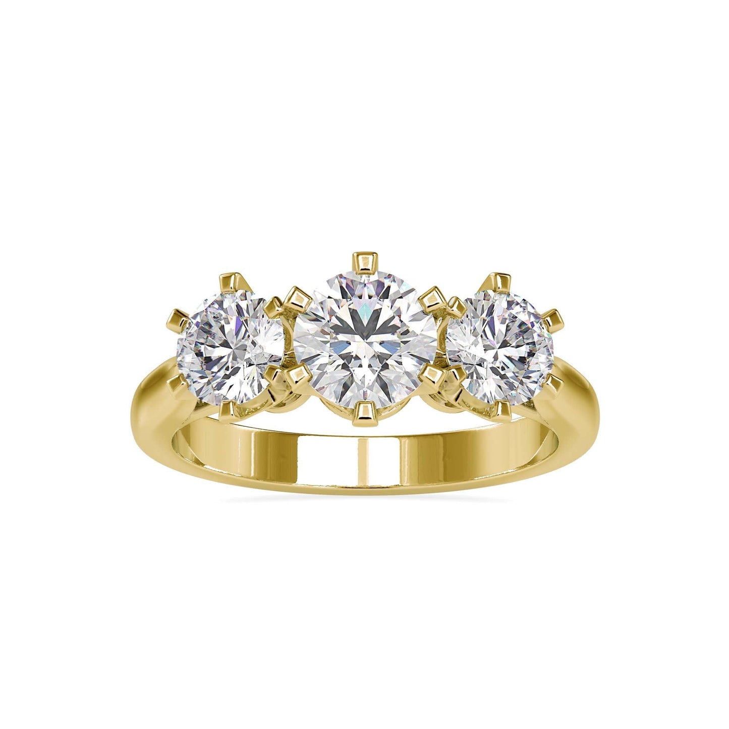 18k Yellow Gold Three Stone Wrapped Diamond Ring #106166 - Seattle Bellevue  | Joseph Jewelry