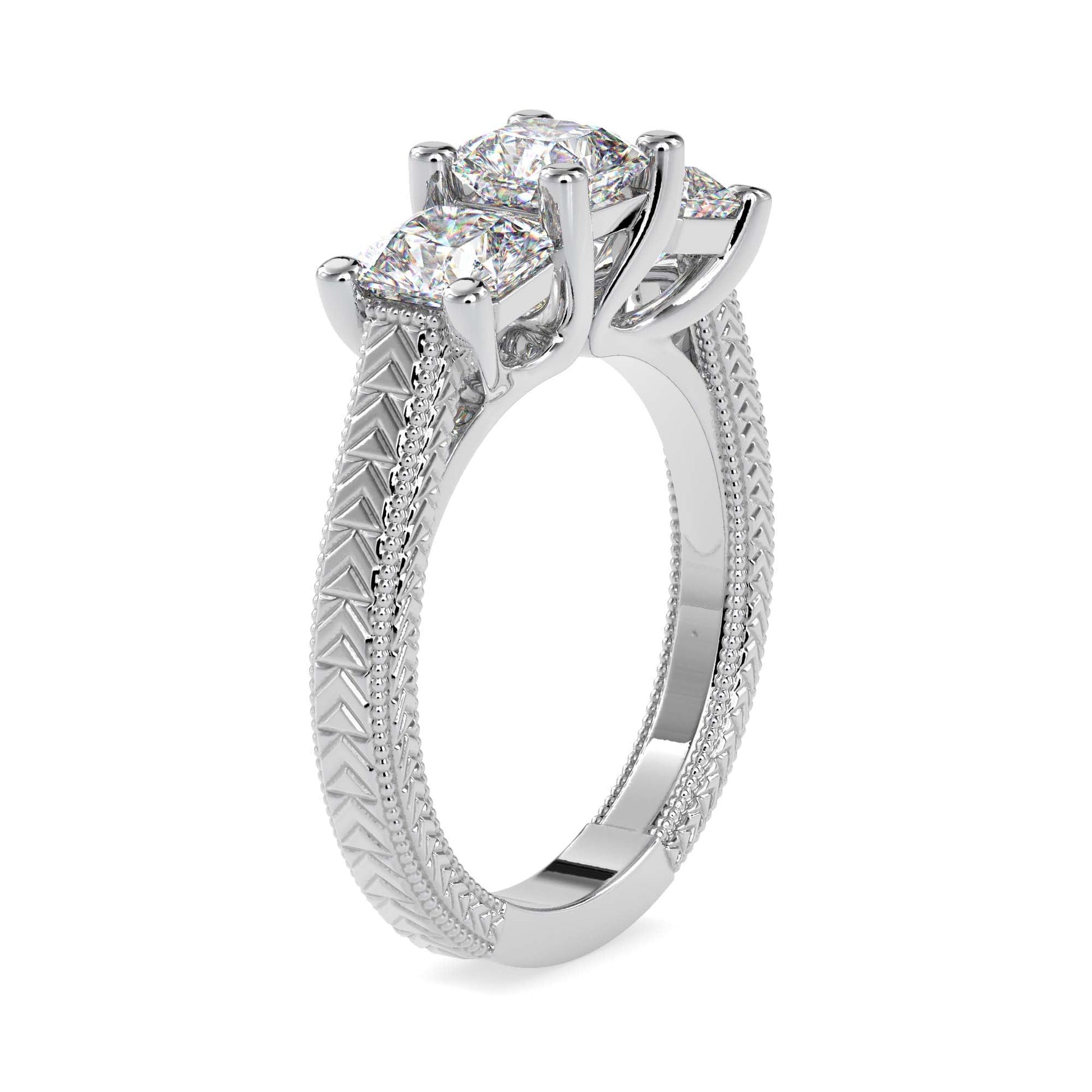 3 Stone Rings Collection Triplicate Lab Grown Diamond 3 Stone Ring Fiona Diamonds