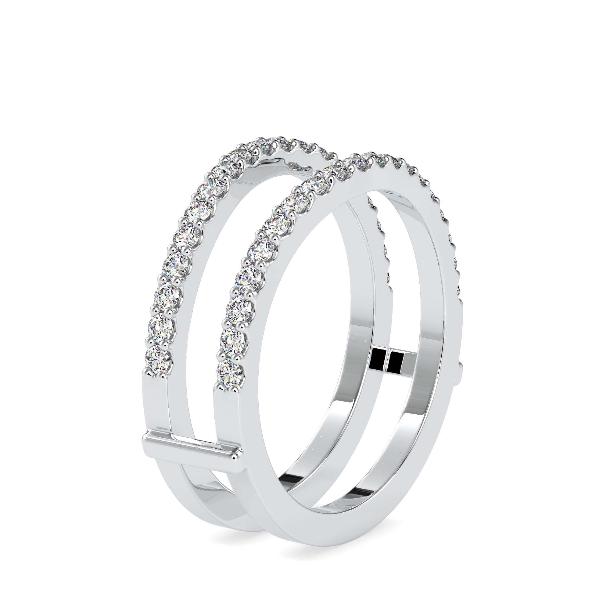 Delicate designer lab diamond ring in 18kt white gold by fiona diamonds