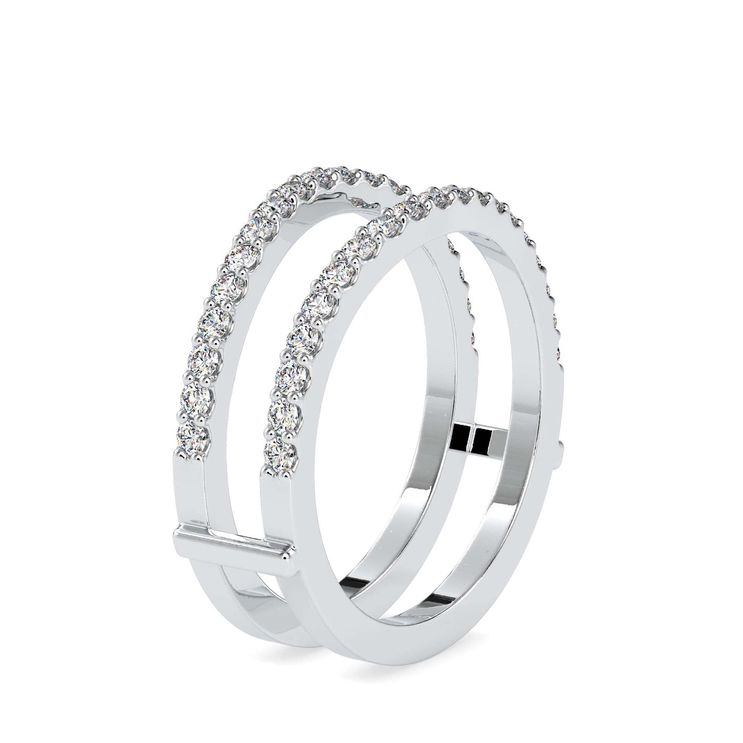 Load image into Gallery viewer, Delicate designer lab diamond ring in 18kt white gold by fiona diamonds
