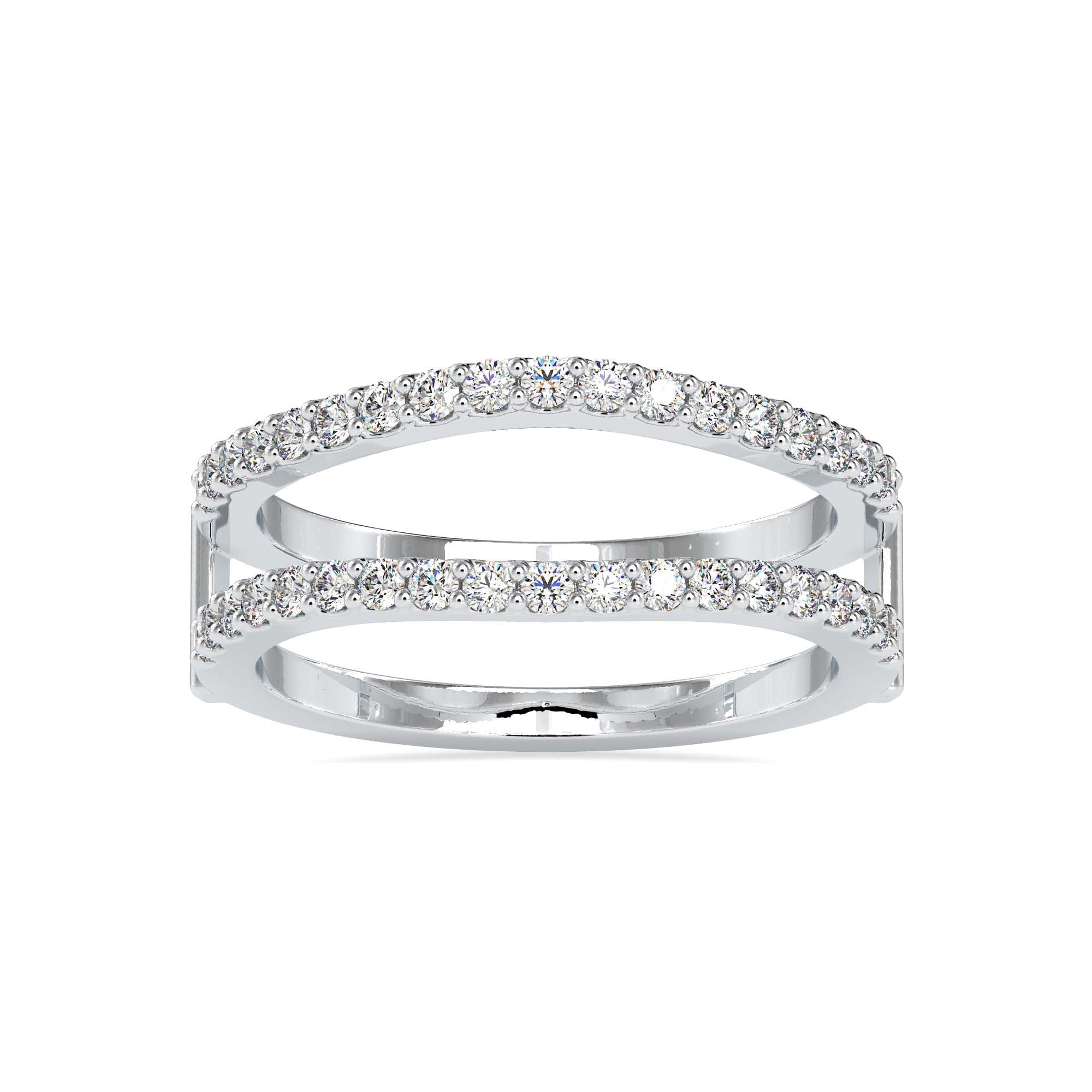 Delicate designer lab diamond ring in 18kt white gold by fiona diamonds