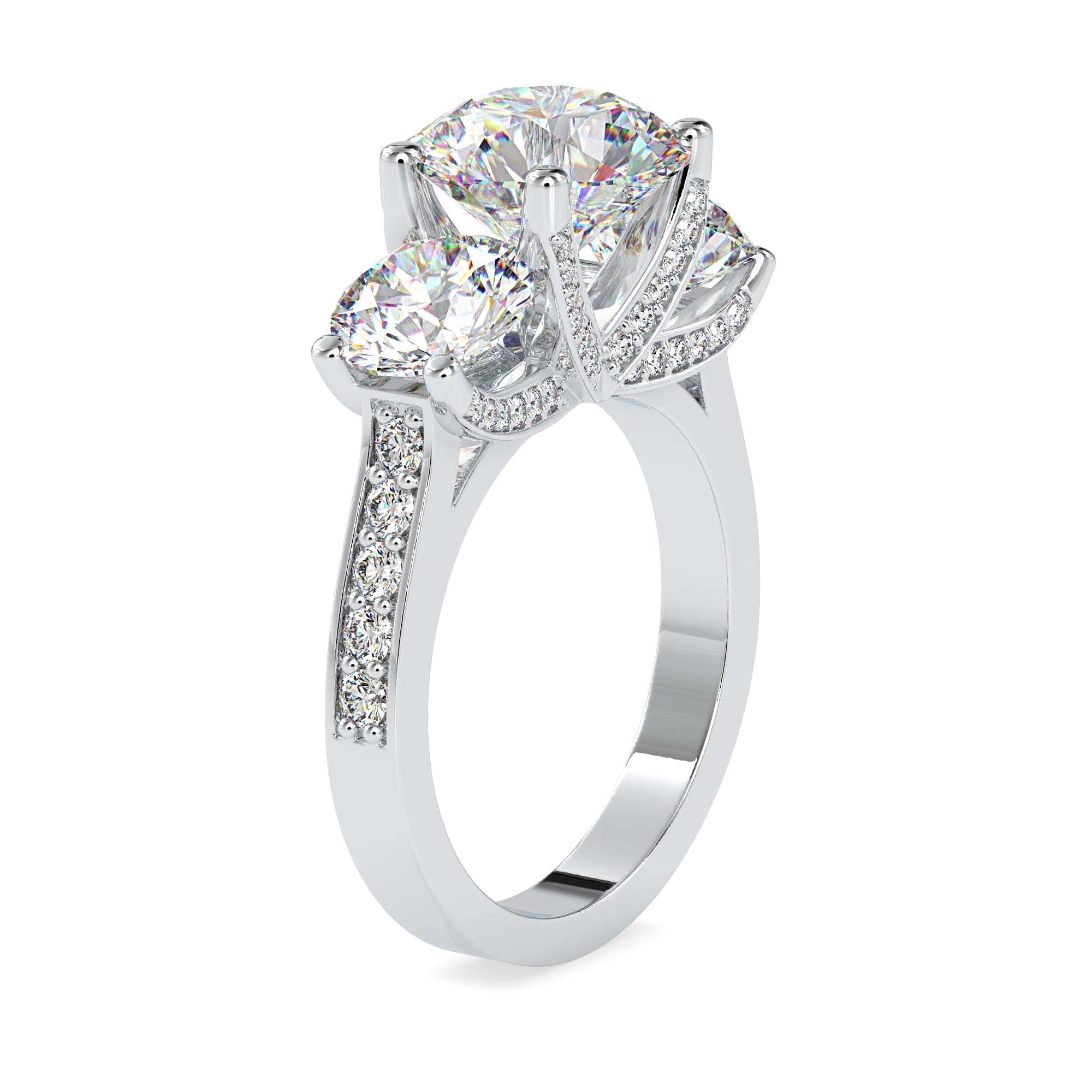 3 Stone Rings Collection Elizabeth Lab Grown Diamond 3 Stone Ring Fiona Diamonds