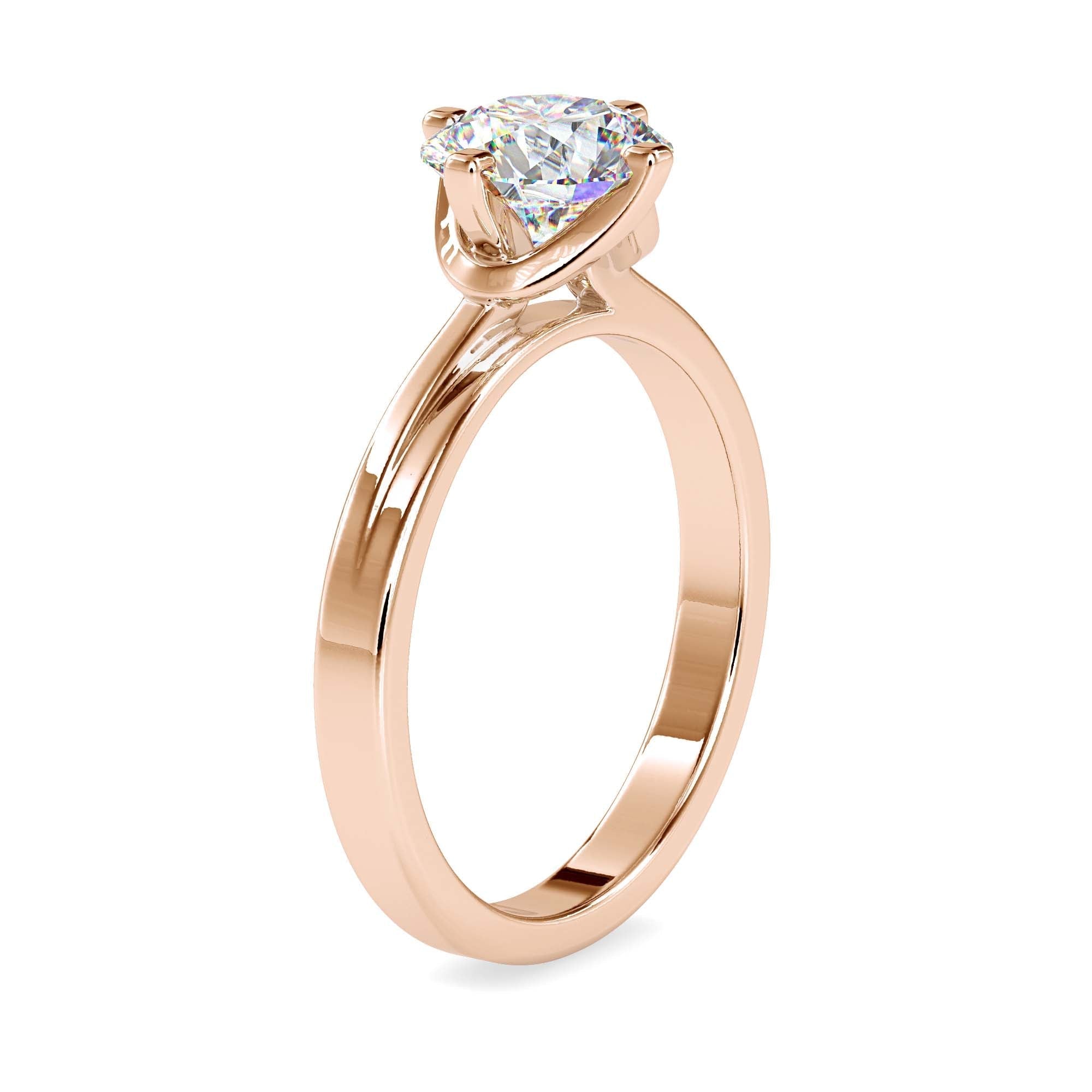 Solitaire Engagement Lab Diamond Ring 18 Karat rose Gold Sparkle Lab Diamond RingFiona Diamonds