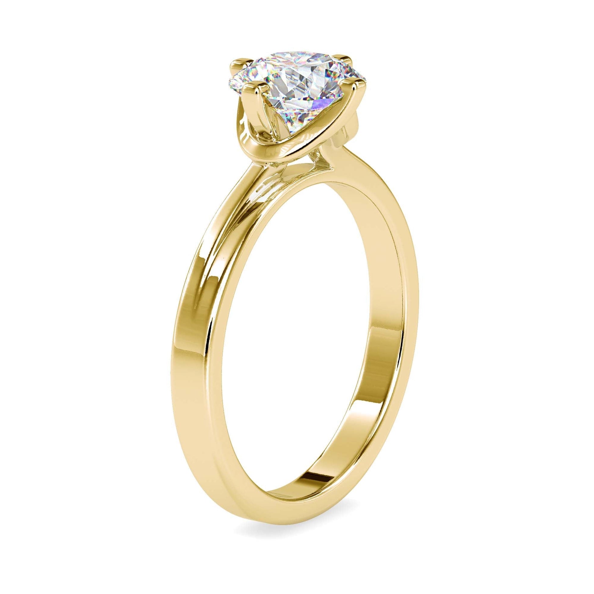 Solitaire Engagement Lab Diamond Ring 18 Karat Yellow Gold Sparkle Lab Diamond RingFiona Diamonds