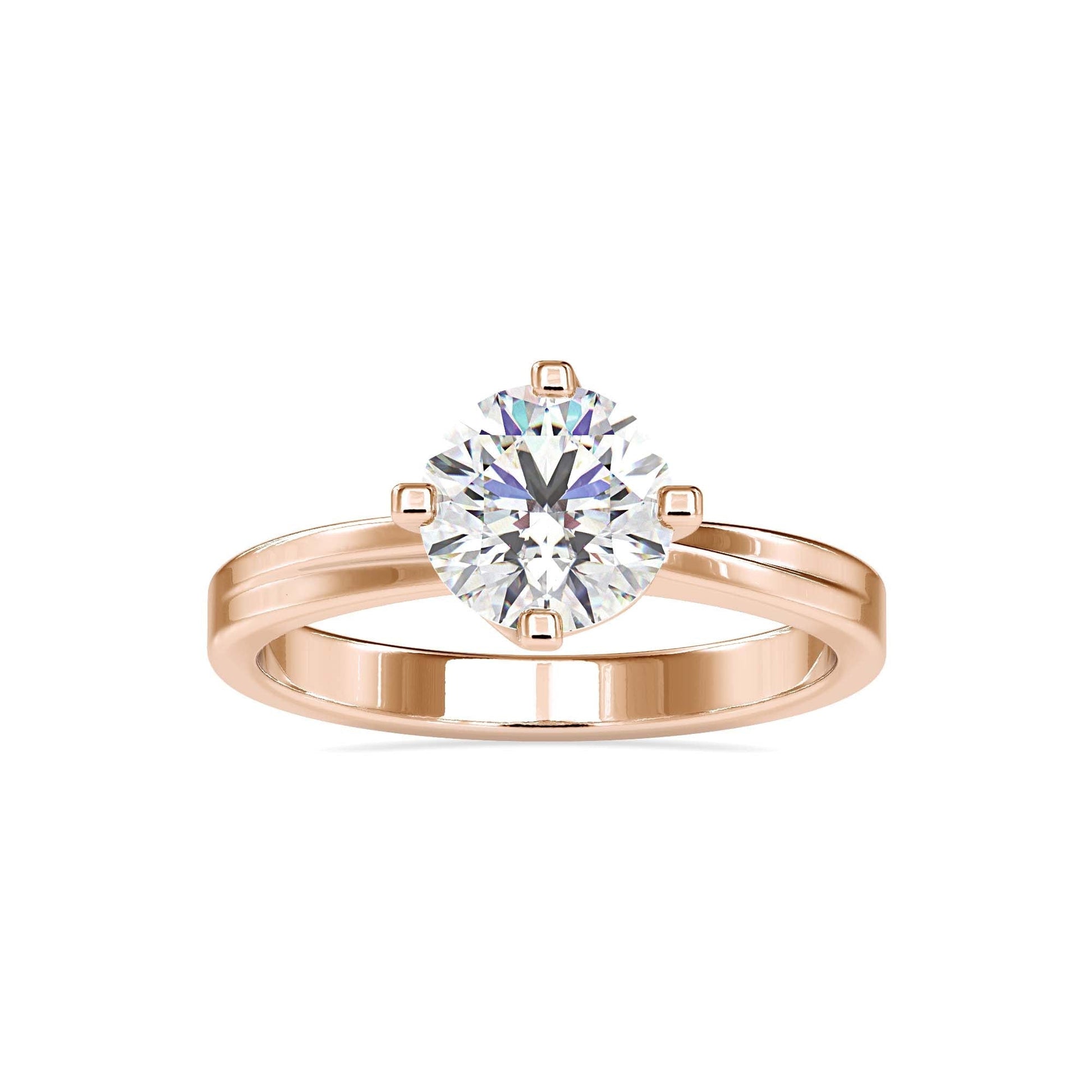 Solitaire Engagement Lab Diamond Ring 18 Karat rose  Gold Sparkle Lab Diamond RingFiona Diamonds