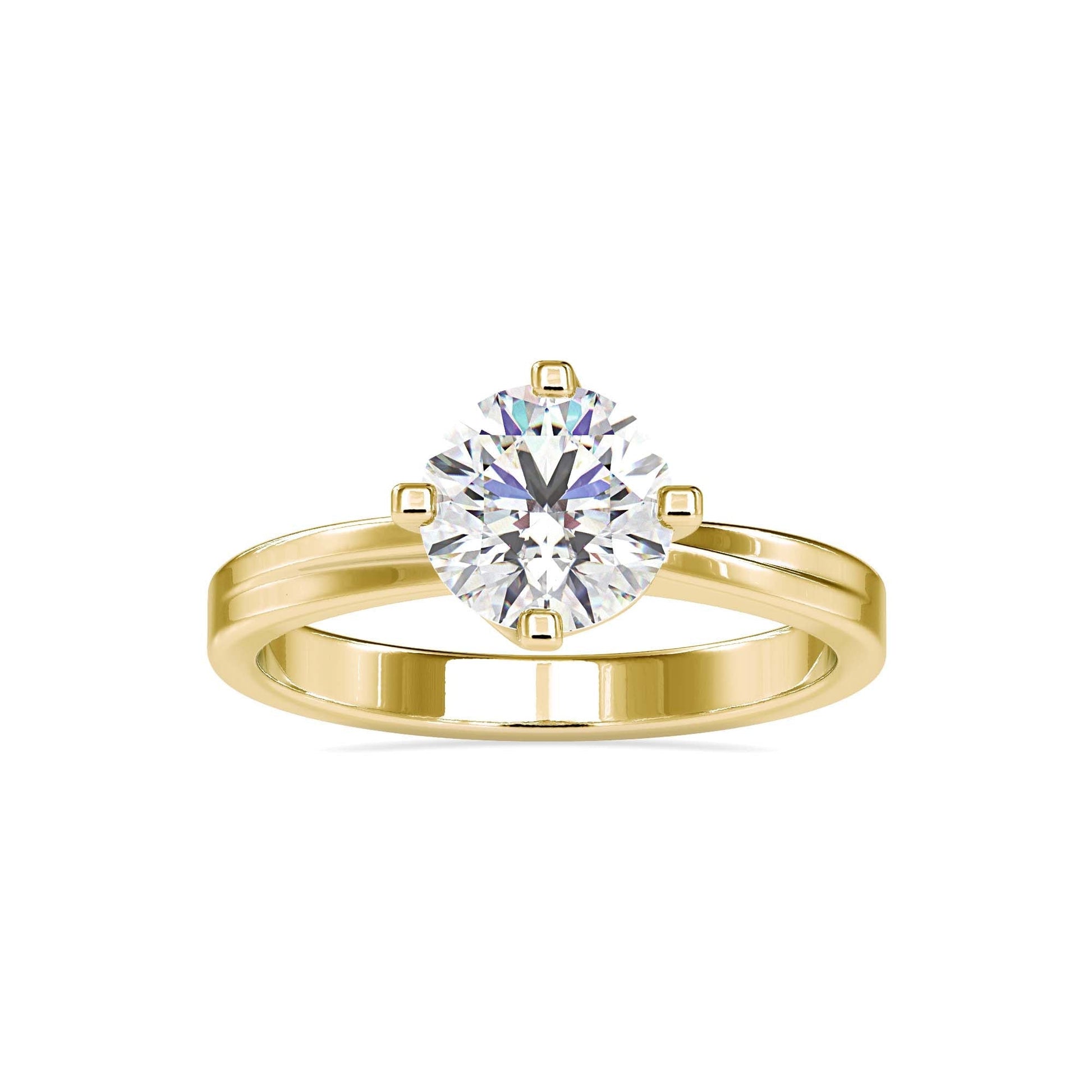 Solitaire Engagement Lab Diamond Ring 18 Karat Yellow Gold Sparkle Lab Diamond RingFiona Diamonds