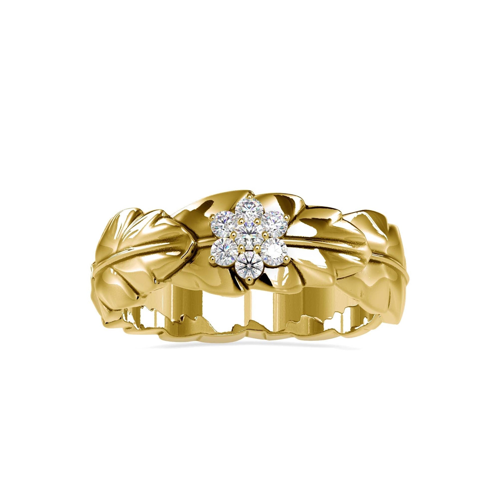 Ivy Cluster Lab Diamond Ring Yellow 18 KT By Fiona Diamonds
