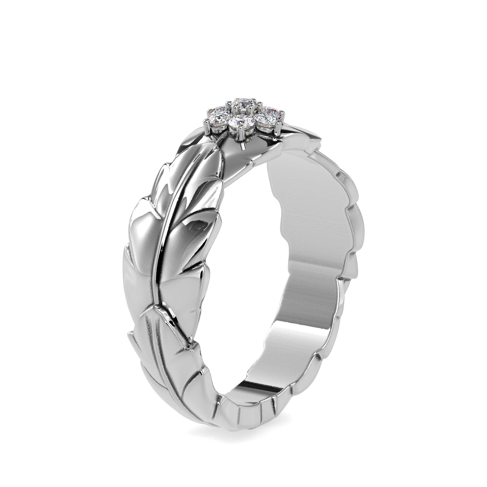 Ivy Cluster Lab Diamond Ring White 18 KT By Fiona Diamonds