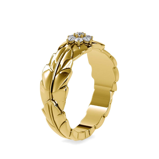 Ivy Cluster Lab Diamond Ring Yellow 18 KT By Fiona Diamonds