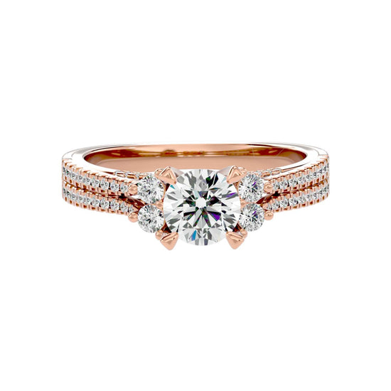 Solitaire Engagement Lab Diamond Ring 18 Karat rose Gold Natasha 69 Pointer Lab Diamond RingFiona Diamonds