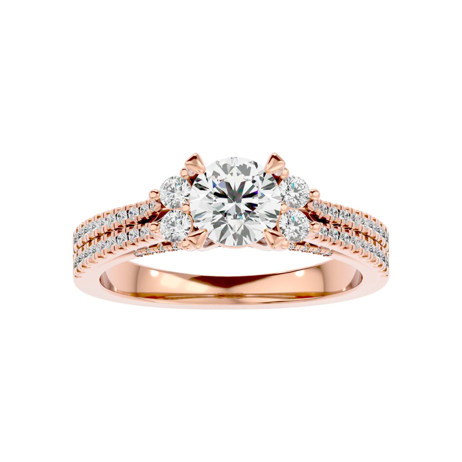 Solitaire Engagement Lab Diamond Ring 18 Karat rose Gold Natasha 69 Pointer Lab Diamond RingFiona Diamonds