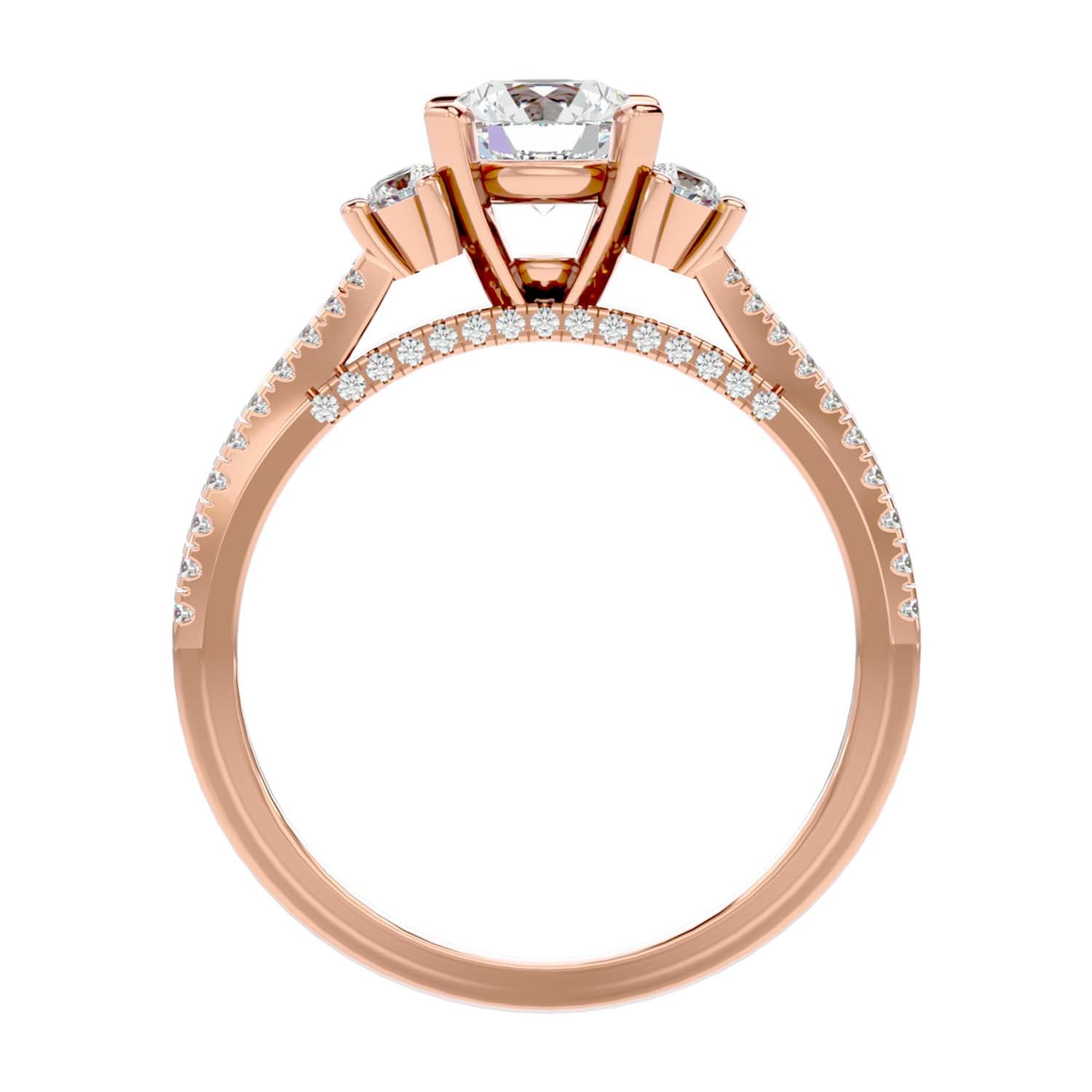 Solitaire Engagement Lab Diamond Ring 18 Karat rose Gold Natasha 69 Pointer Lab Diamond RingFiona Diamonds