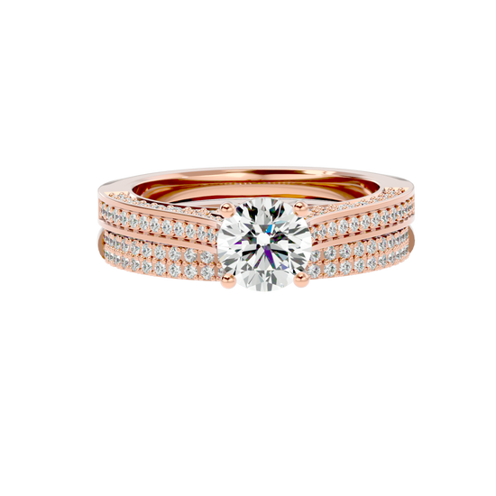 Load image into Gallery viewer, Solitaire Engagement Lab Diamond Ring 18 Karat Rose Gold 65 Pointer Gera Lab Diamond Ring Fiona Diamonds
