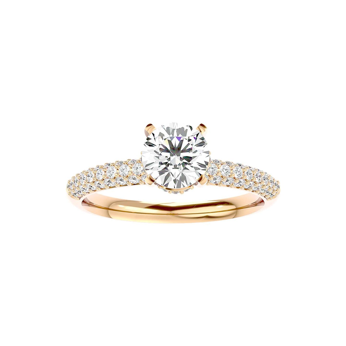 Solitaire Engagement Lab Diamond Ring 18 Karat Yellow Gold Tender 55 Pointer Lab Diamond Ring Fiona Diamonds