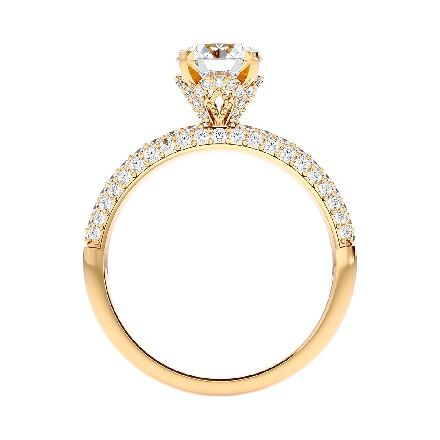 Solitaire Engagement Lab Diamond Ring 18 Karat Yellow Gold Tender 55 Pointer Lab Diamond Ring Fiona Diamonds