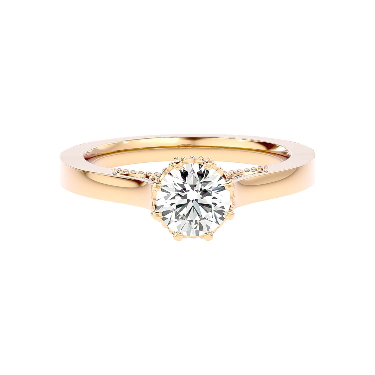 Solitaire Engagement Lab Diamond Ring 18 Karat Yellow Gold Caroline 65 Pointer Lab Diamond Ring Fiona Diamonds