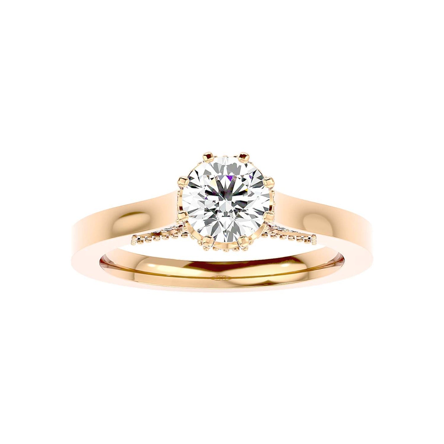 Solitaire Engagement Lab Diamond Ring 18 Karat Yellow Gold Caroline 65 Pointer Lab Diamond Ring Fiona Diamonds