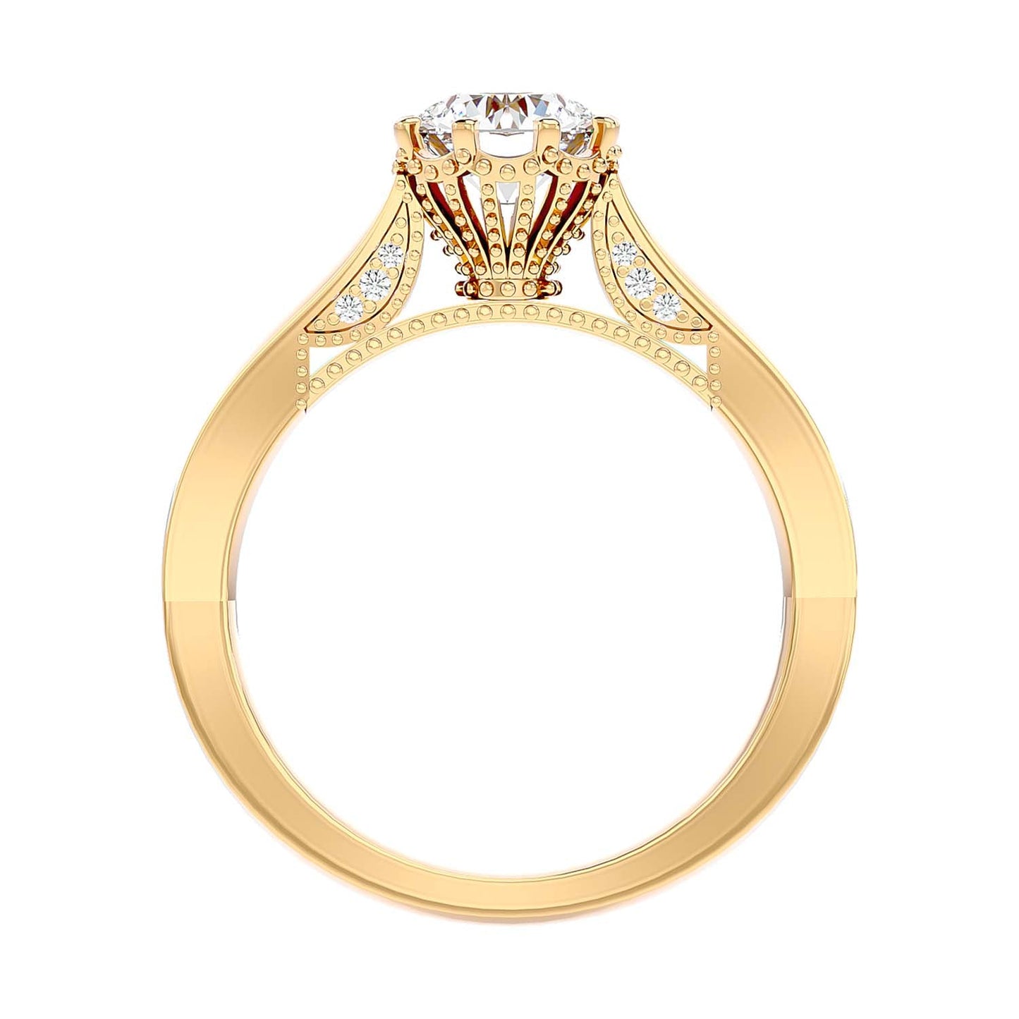 Solitaire Engagement Lab Diamond Ring 18 Karat Yellow Gold Caroline 65 Pointer Lab Diamond Ring Fiona Diamonds