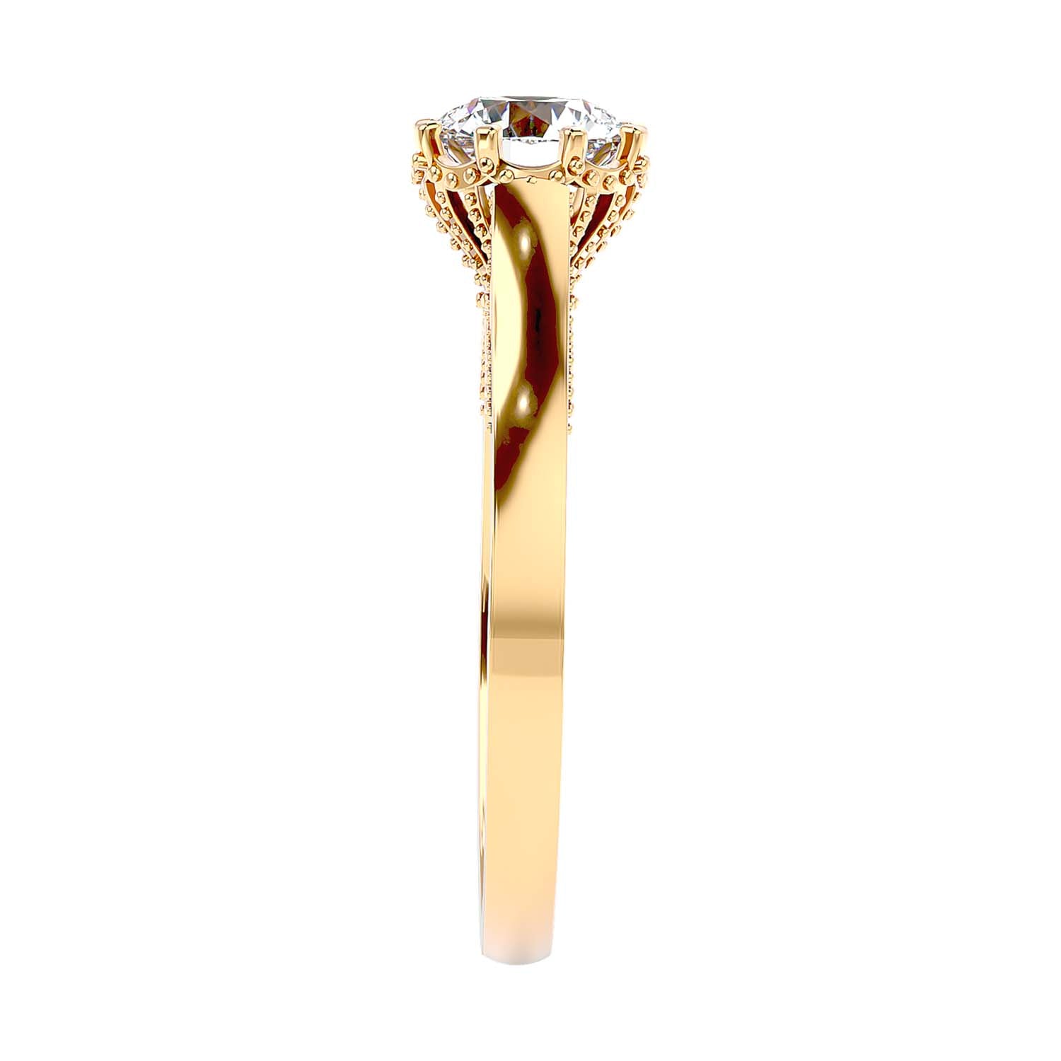 Solitaire Engagement Lab Diamond Ring 18 Karat Yellow Gold Caroline 65 Pointer Lab Diamond Ring Fiona Diamonds