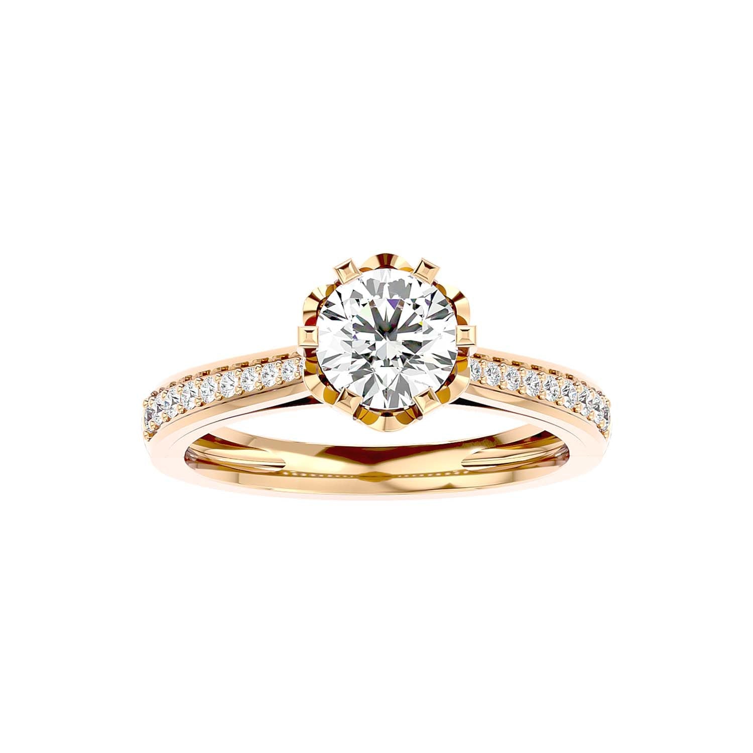 Solitaire Engagement Lab Diamond Ring 18 Karat Yellow Gold Lamour 65 Pointer Lab Diamond Ring Fiona Diamonds
