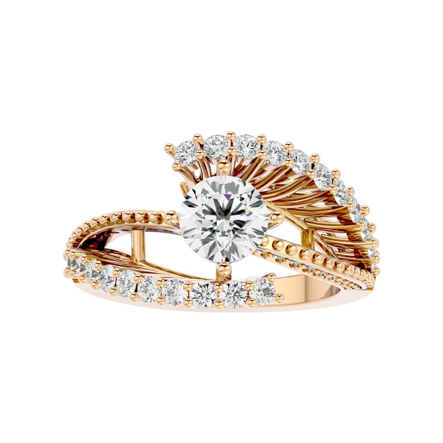 Solitaire Engagement Lab Diamond Ring 18 Karat Yellow Gold Occhio 60 Pointer Lab Diamond Ring Fiona Diamonds