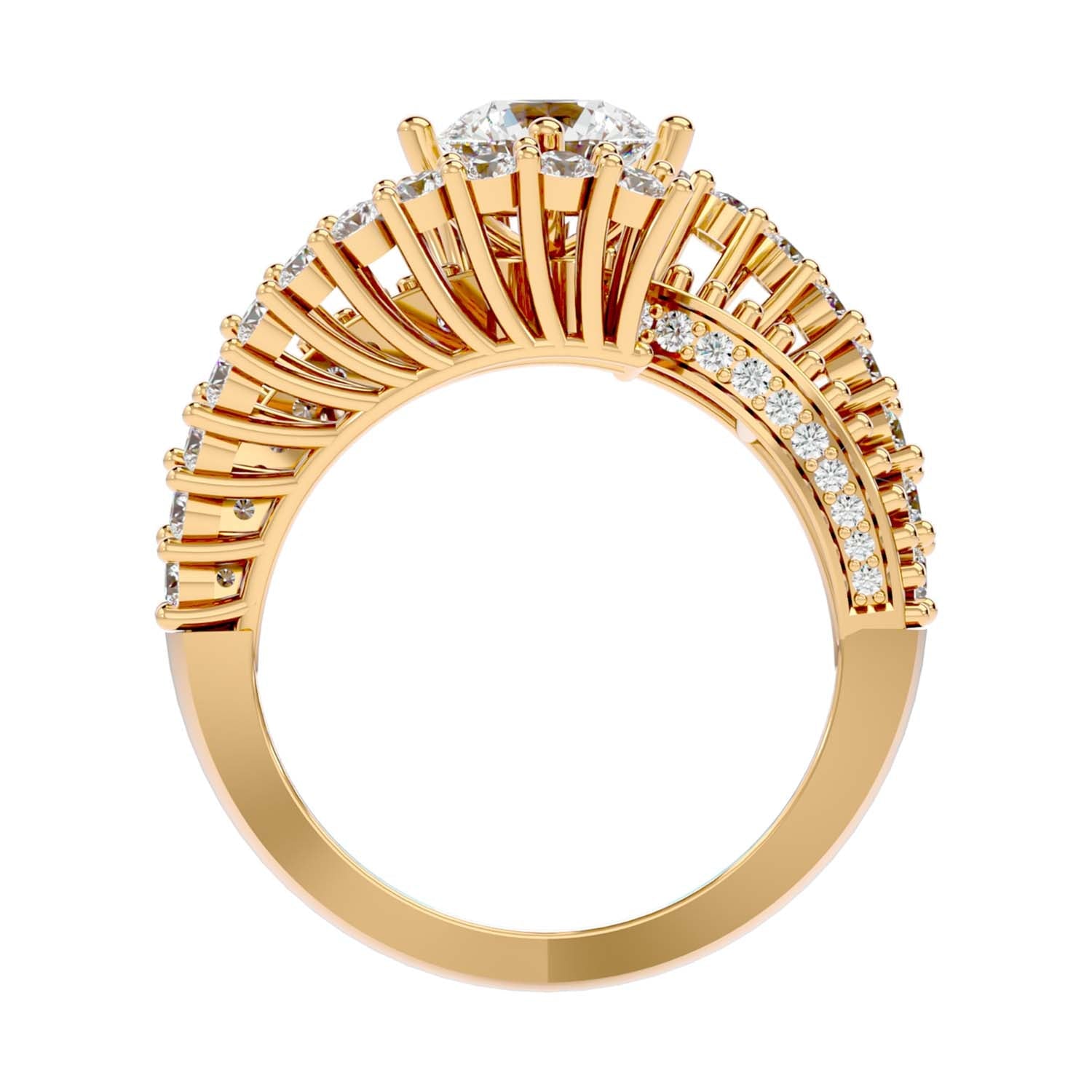 Solitaire Engagement Lab Diamond Ring 18 Karat Yellow Gold Occhio 60 Pointer Lab Diamond Ring Fiona Diamonds