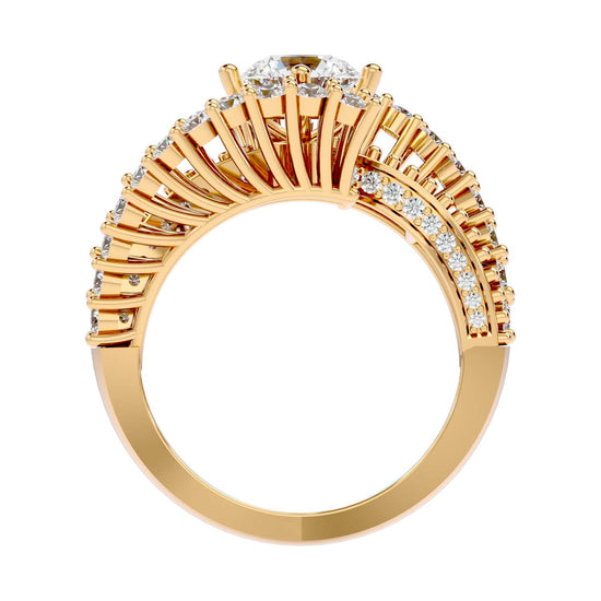 Solitaire Engagement Lab Diamond Ring 18 Karat Yellow Gold Occhio 60 Pointer Lab Diamond Ring Fiona Diamonds